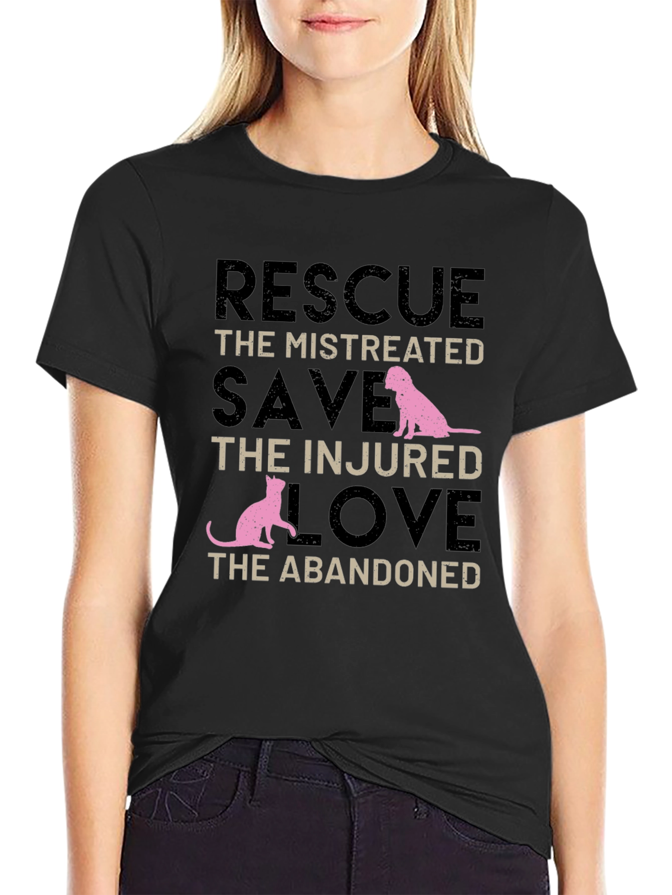 Rescue Pets Black Graphic Tee