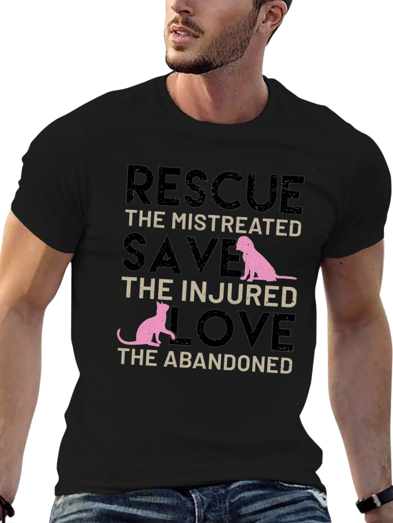 Rescue Pets Black Graphic Tee