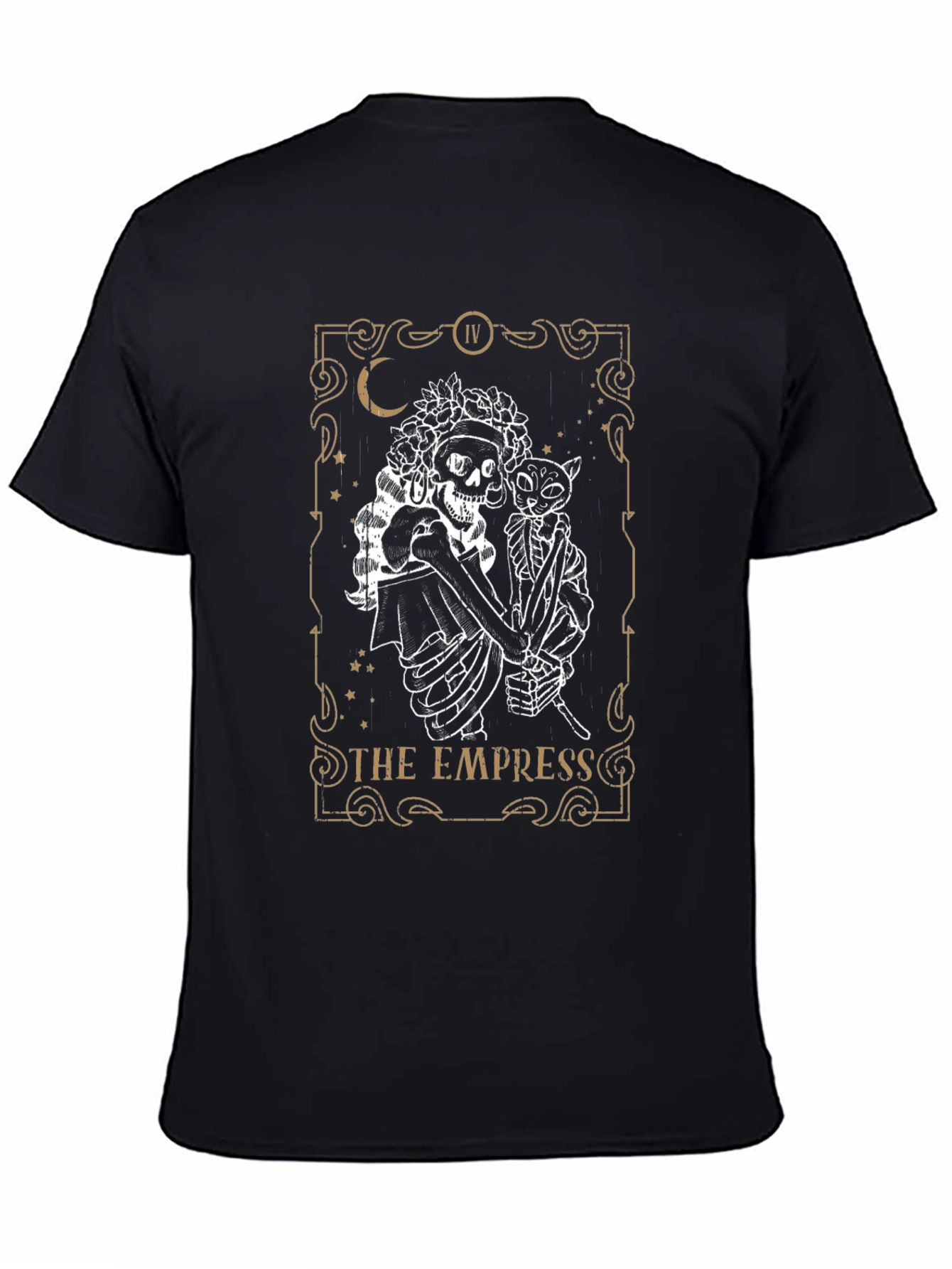 The Empress Tarot Skeleton Cat Graphic T-Shirt