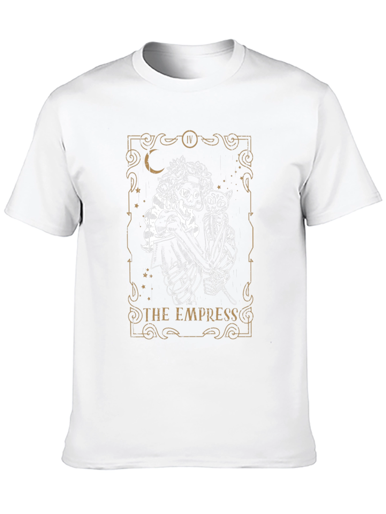 The Empress Tarot Skeleton Cat Graphic T-Shirt