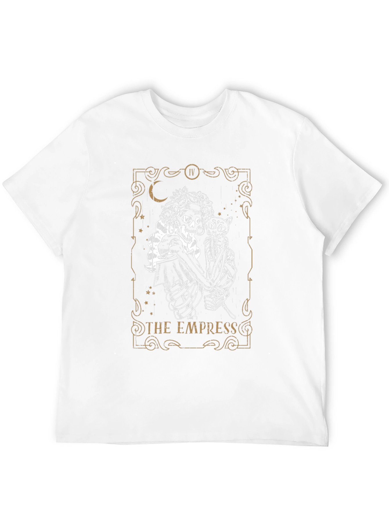 The Empress Tarot Skeleton Cat Graphic T-Shirt
