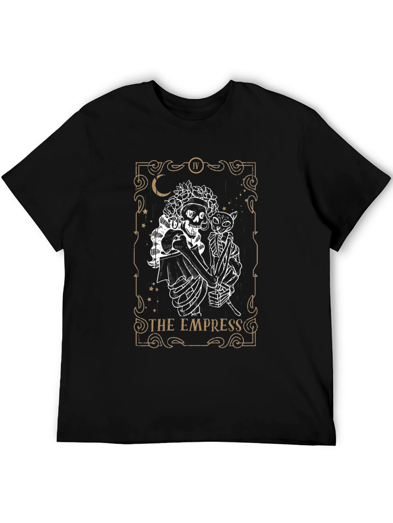 The Empress Tarot Skeleton Cat Graphic T-Shirt