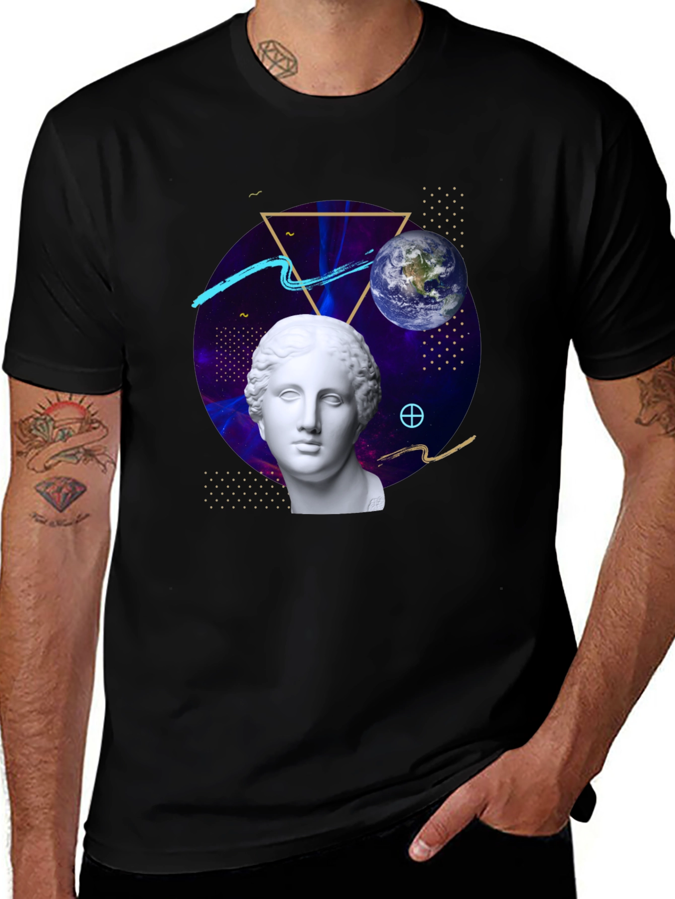Cosmic Bust Tee - Unique Graphic Design T-Shirt