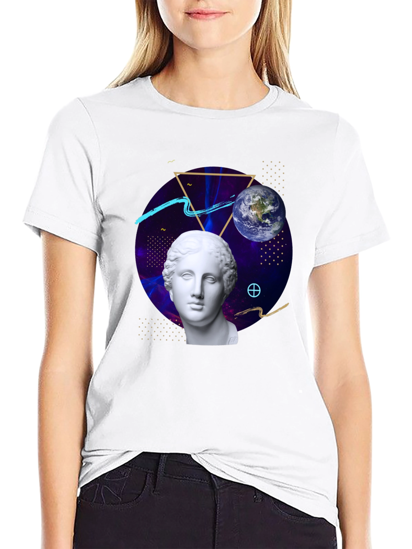 Cosmic Bust Tee - Unique Graphic Design T-Shirt