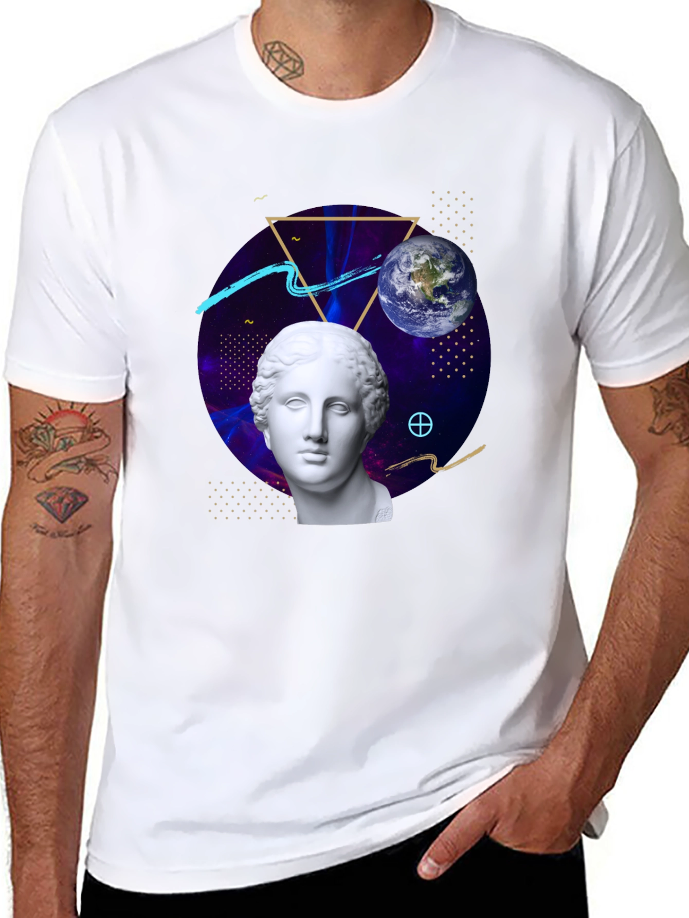 Cosmic Bust Tee - Unique Graphic Design T-Shirt
