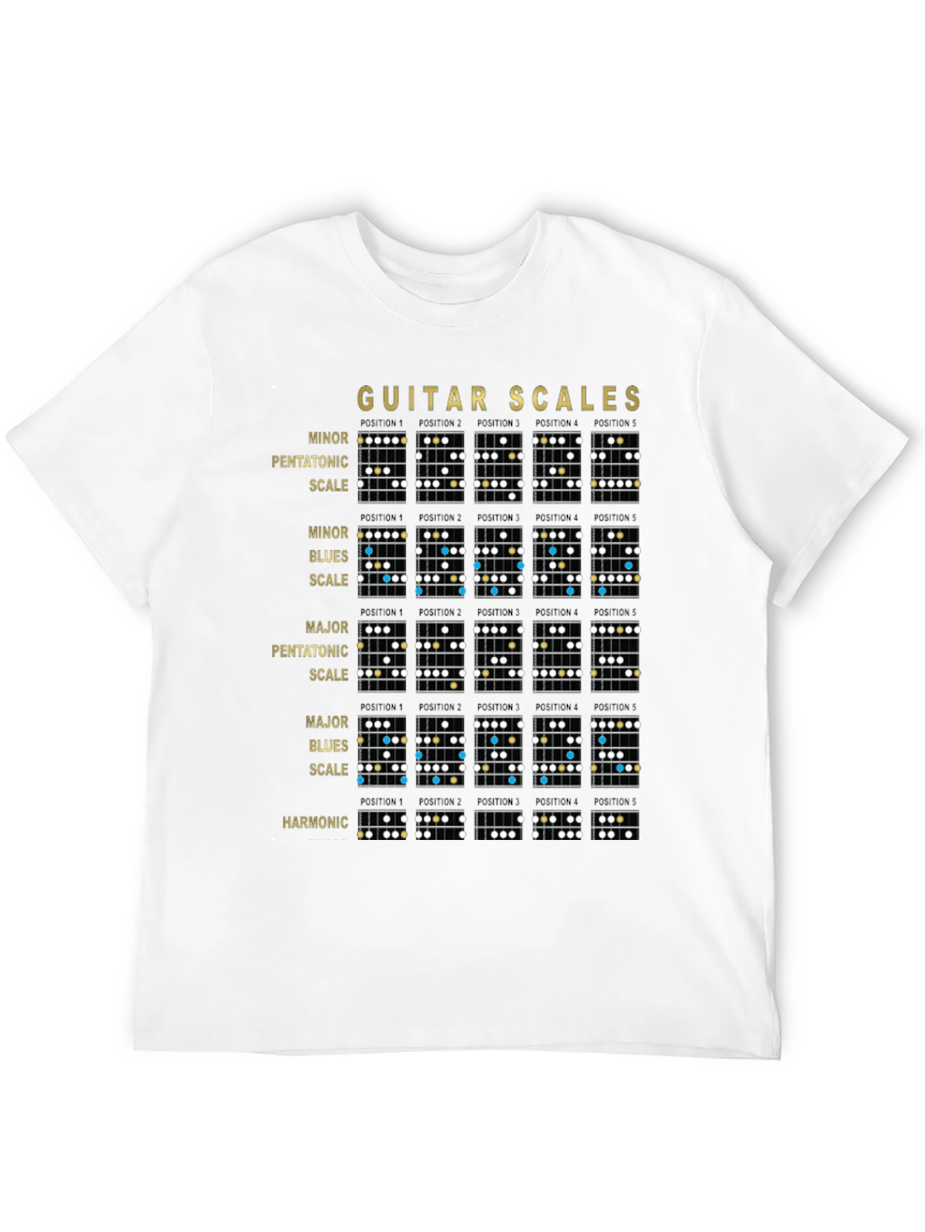 Guitar Scales Black Graphic Tee for Musicians