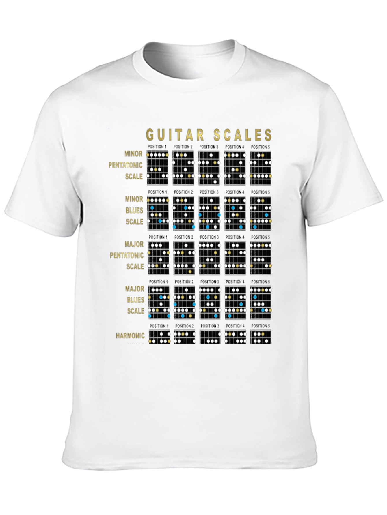 Guitar Scales Black Graphic Tee for Musicians