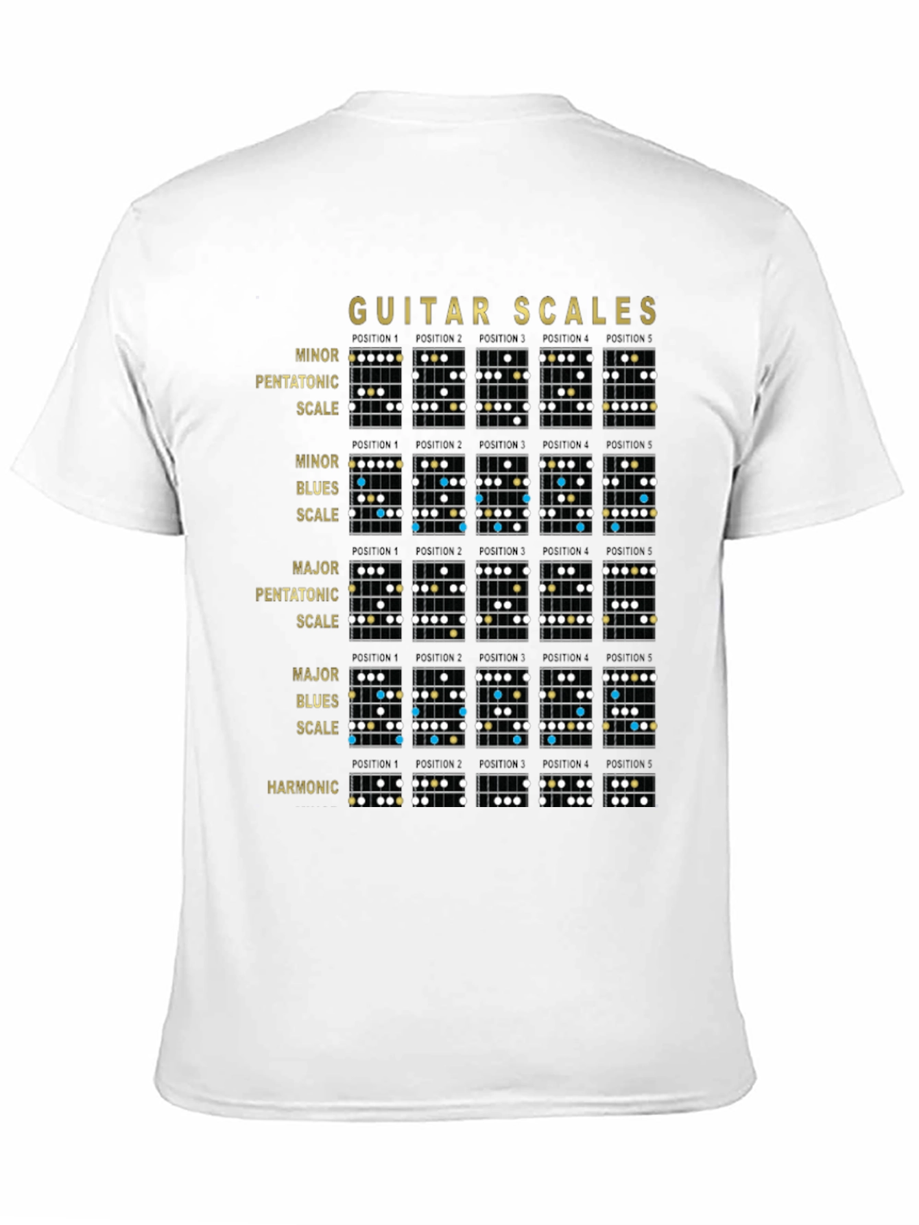 Guitar Scales Black Graphic Tee for Musicians