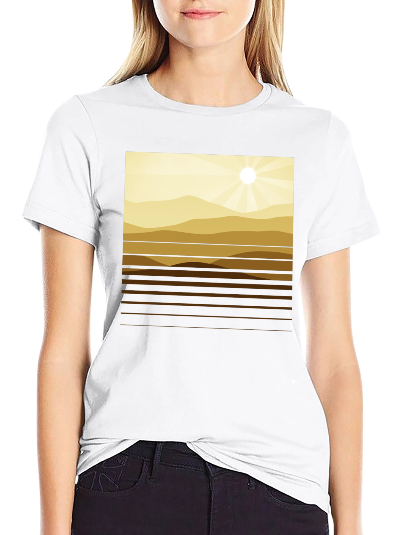 Geometric Mountainscape Graphic Tee