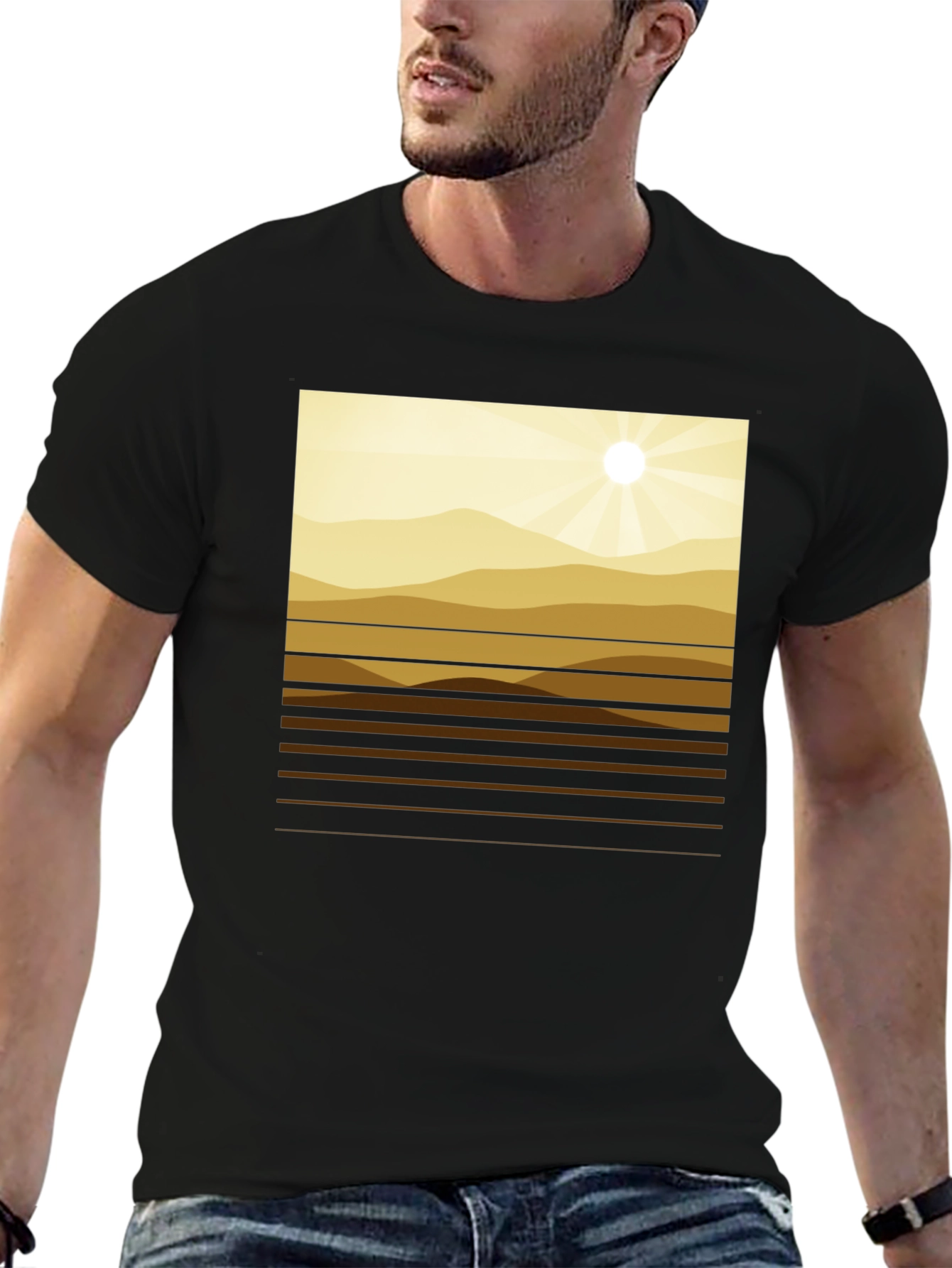 Geometric Mountainscape Graphic Tee