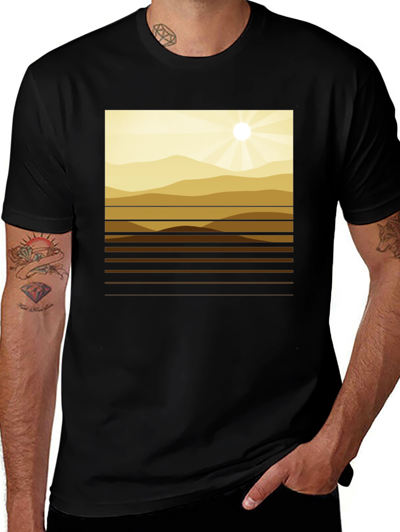 Geometric Mountainscape Graphic Tee
