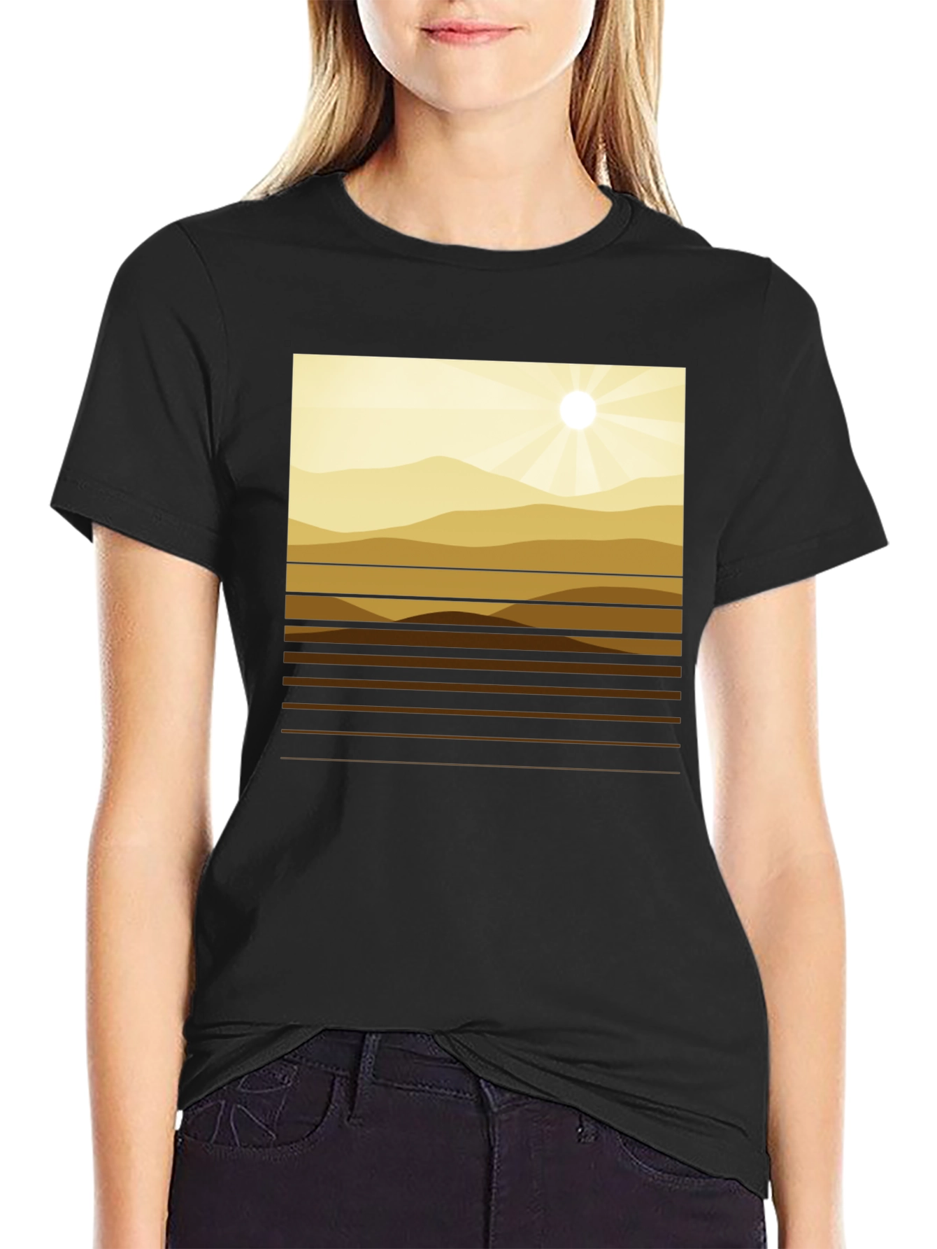 Geometric Mountainscape Graphic Tee