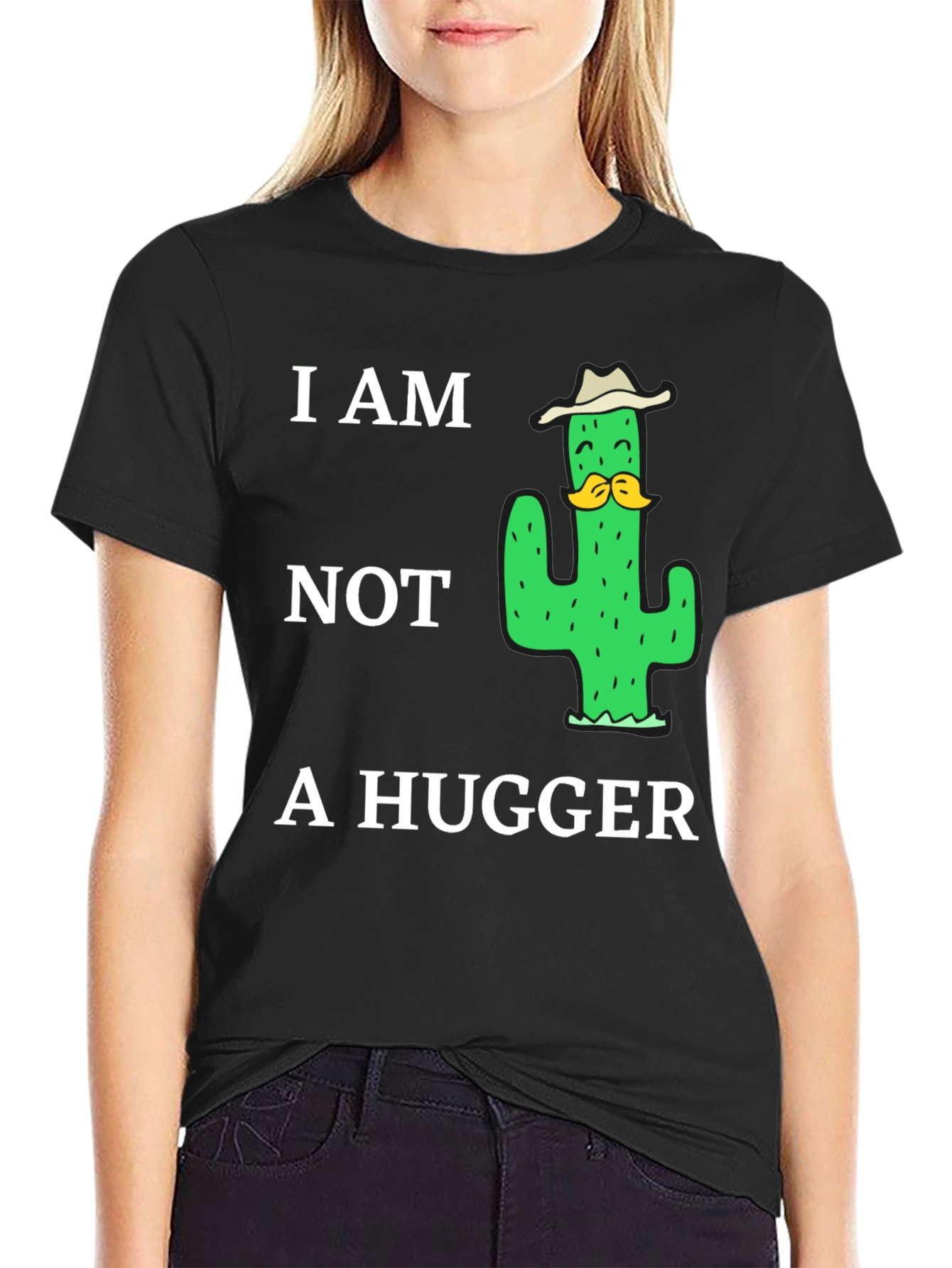 I am Not a Hugger Cactus Graphic T-Shirt