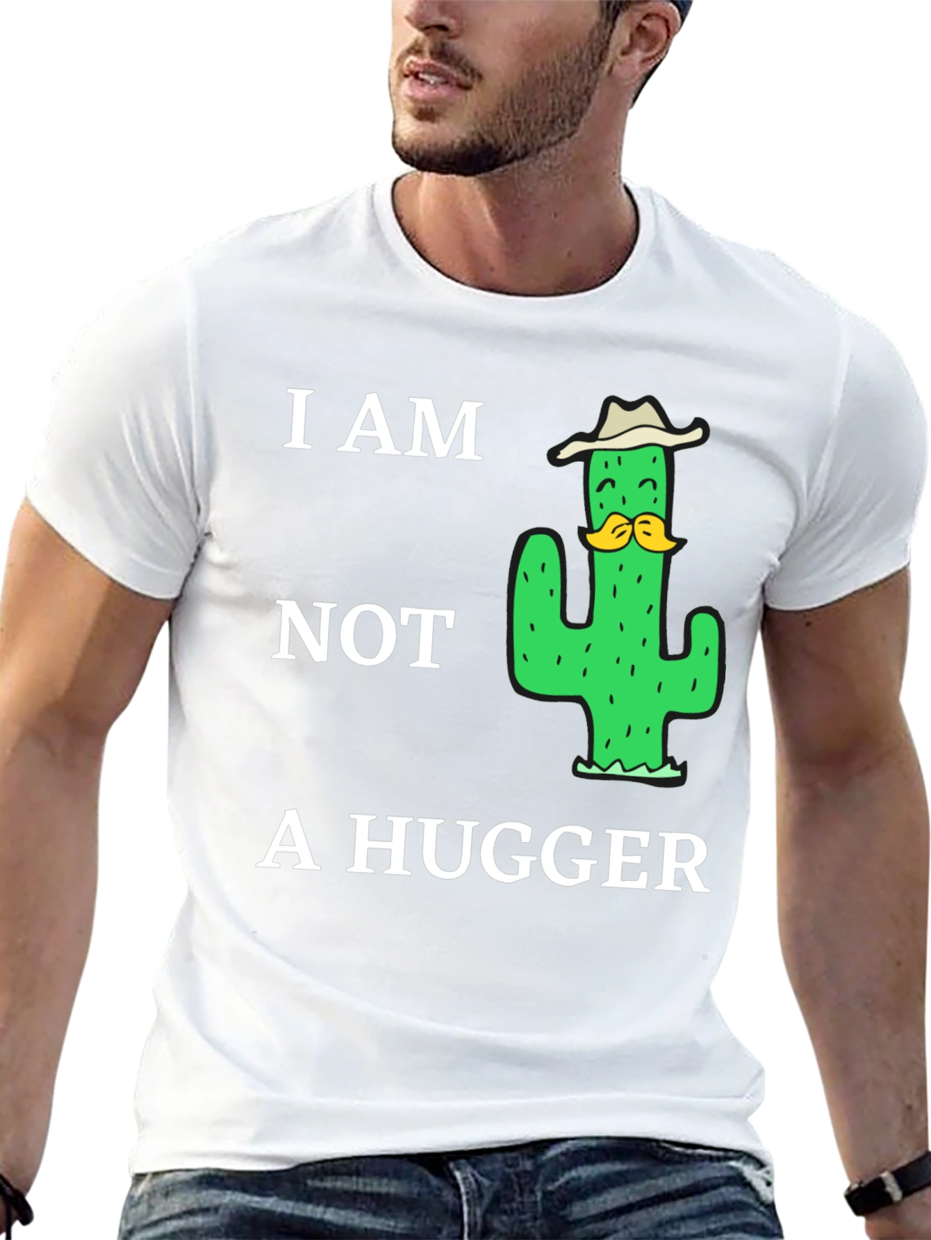 I am Not a Hugger Cactus Graphic T-Shirt