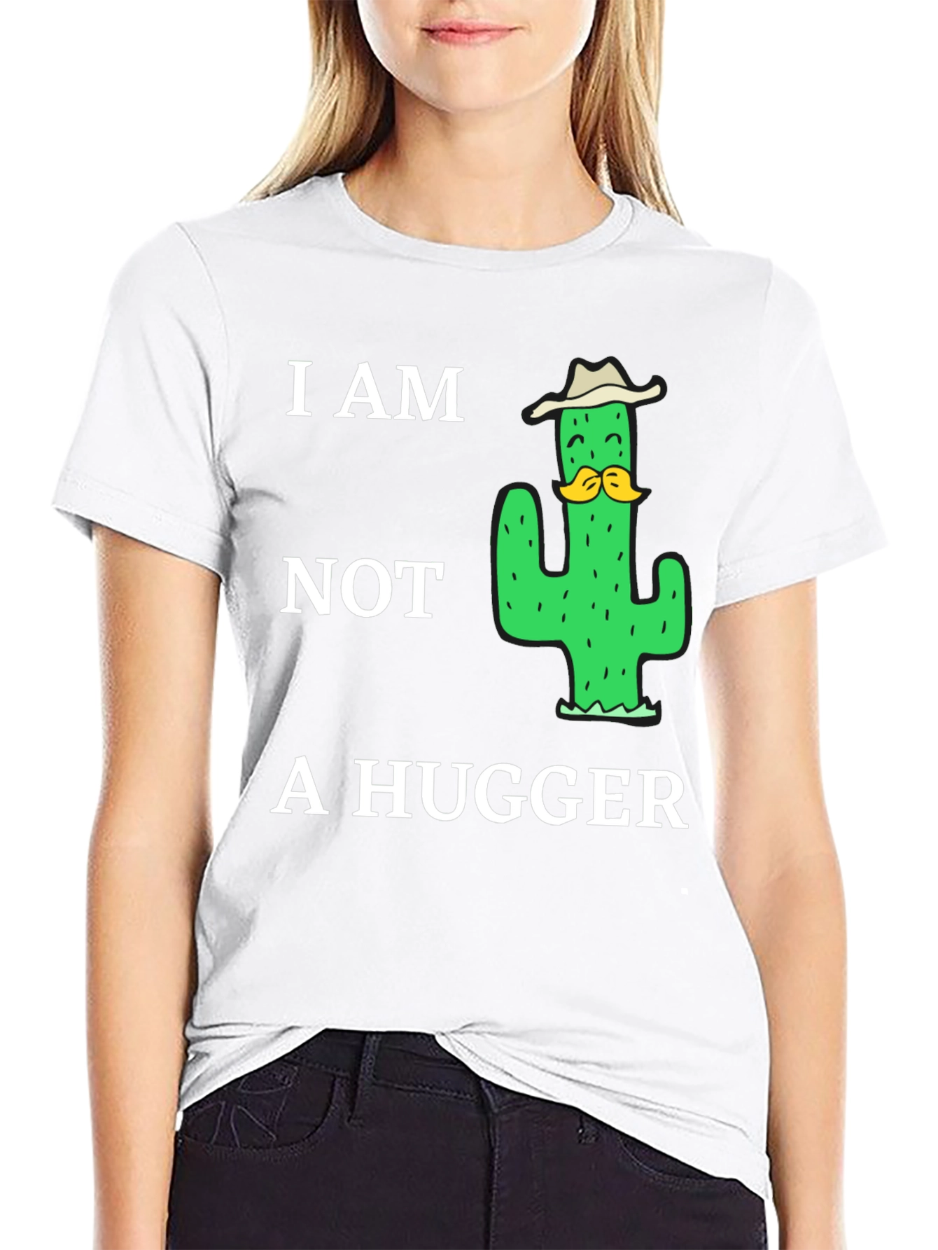 I am Not a Hugger Cactus Graphic T-Shirt