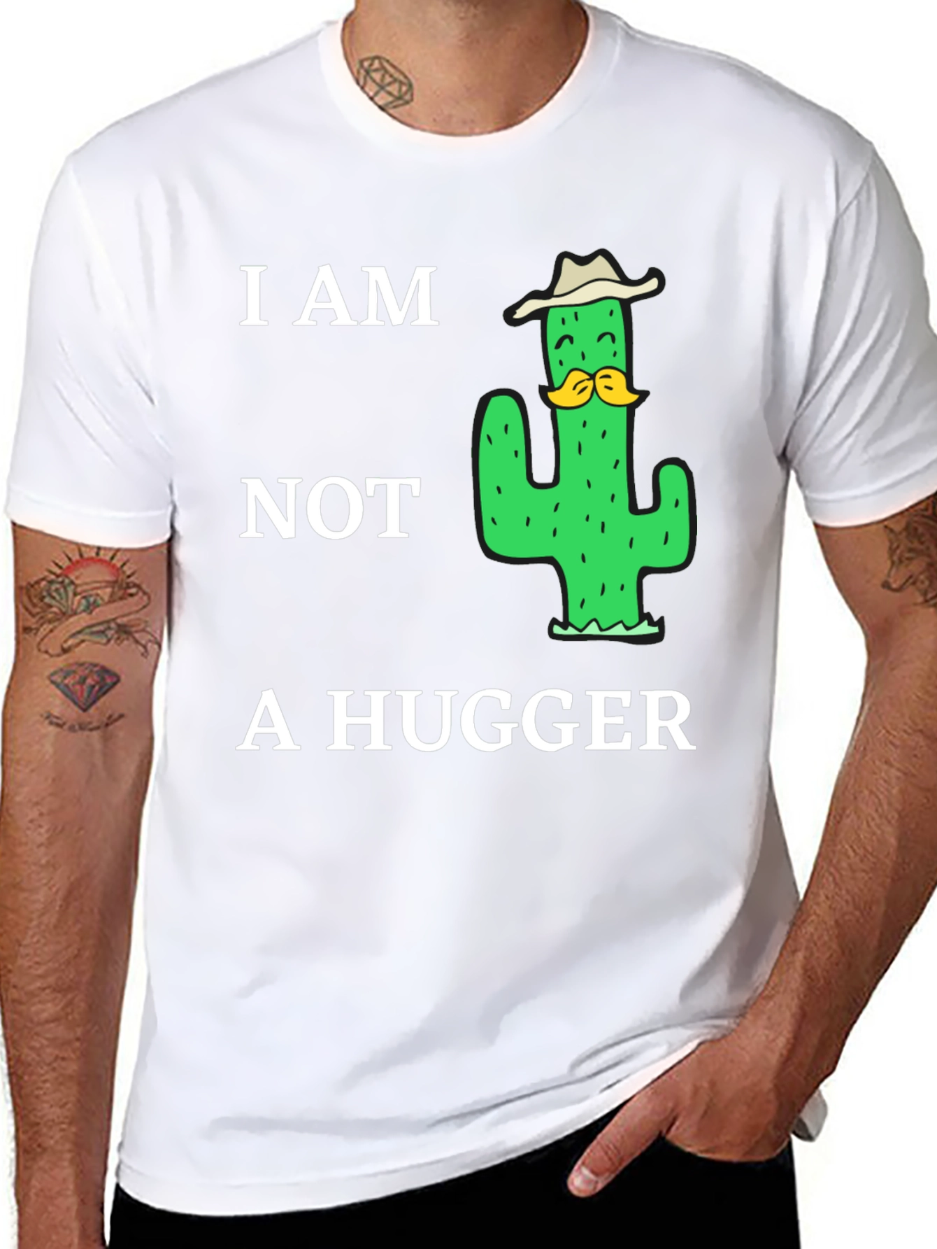 I am Not a Hugger Cactus Graphic T-Shirt