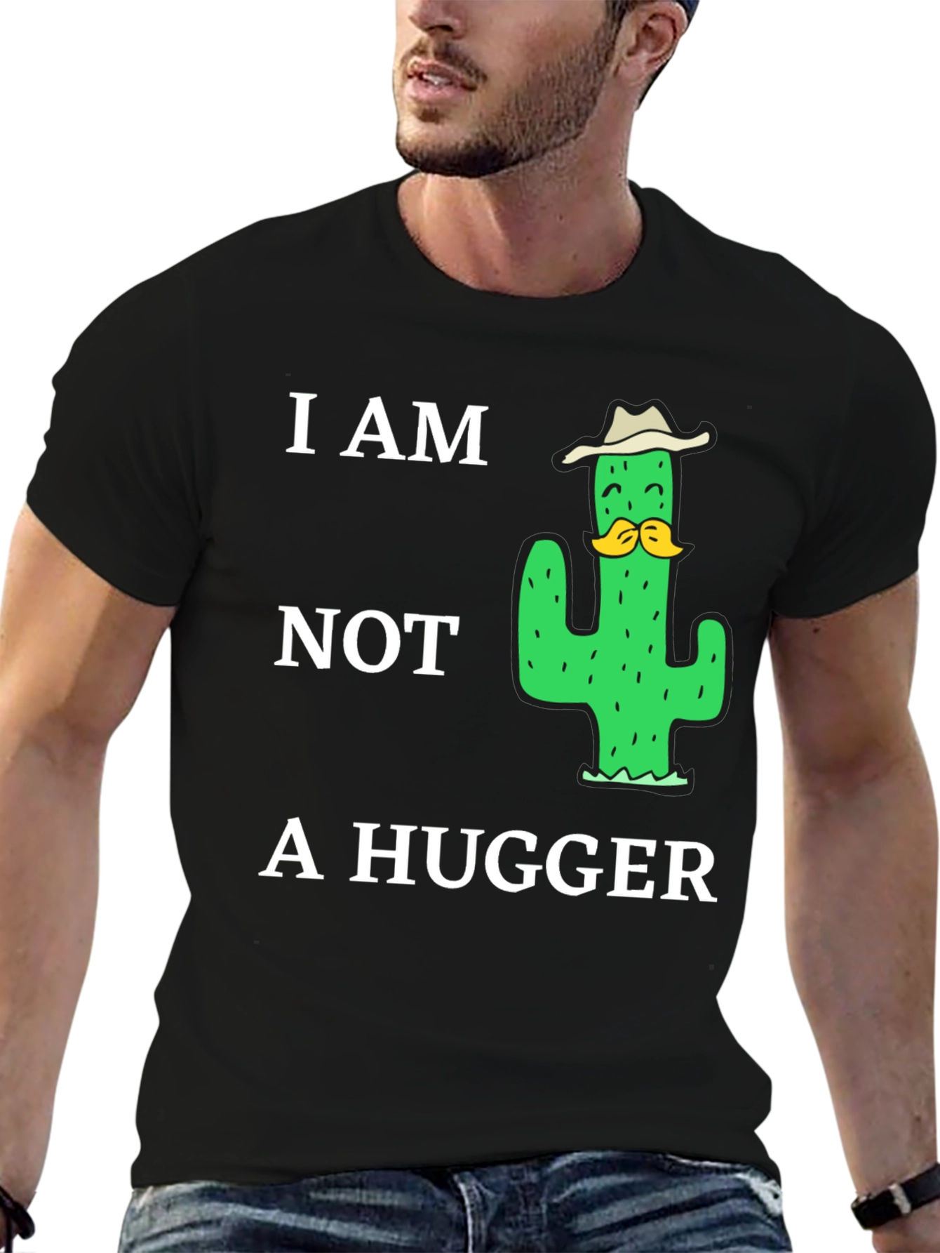 I am Not a Hugger Cactus Graphic T-Shirt