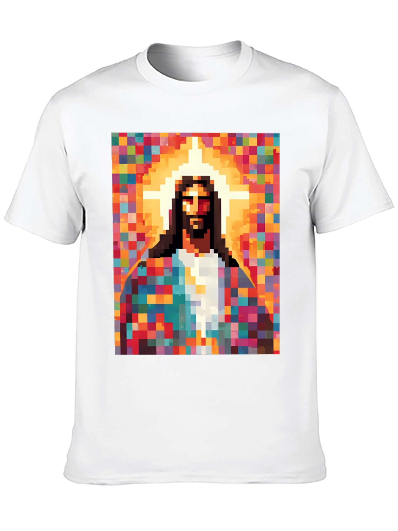 Pixel Jesus Graphic Tee - Trendy Religious Apparel