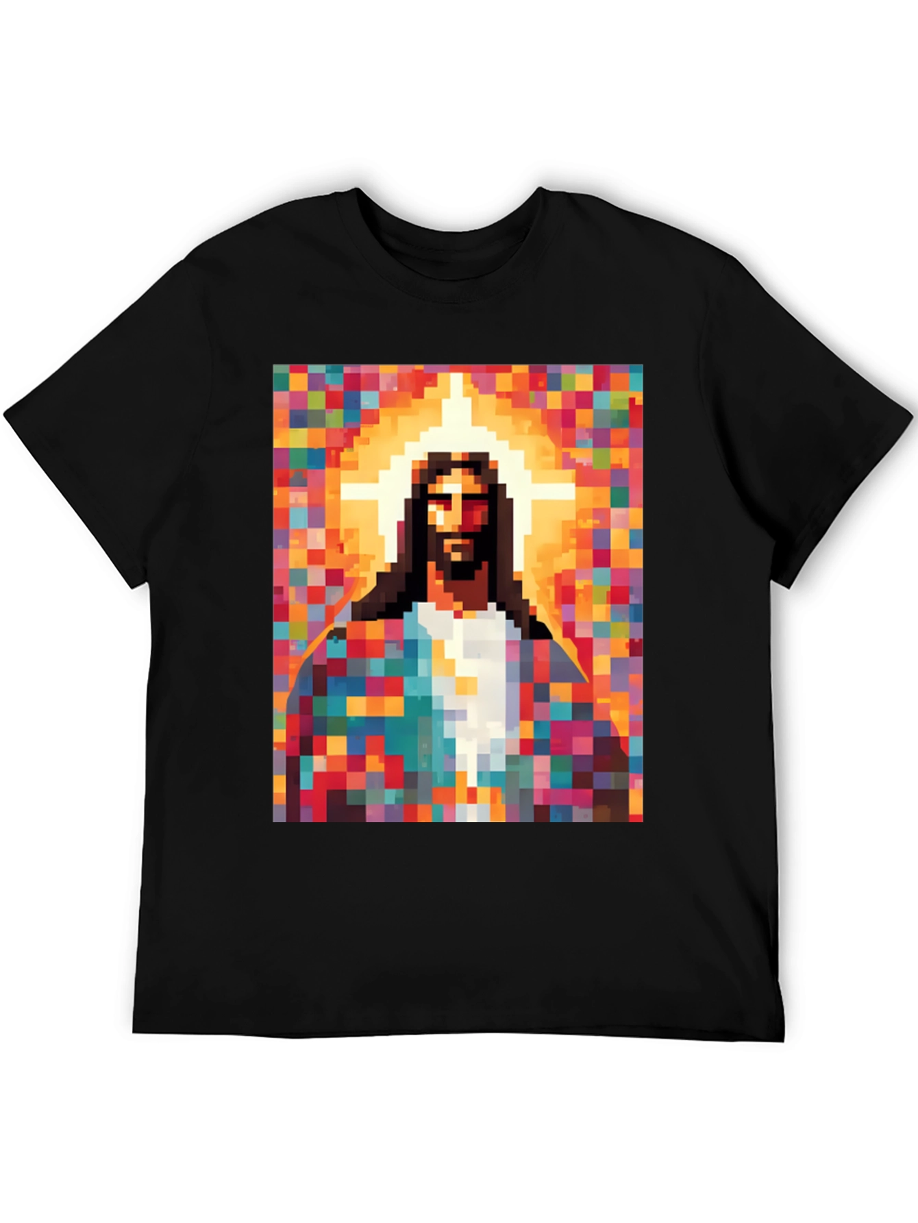 Pixel Jesus Graphic Tee - Trendy Religious Apparel