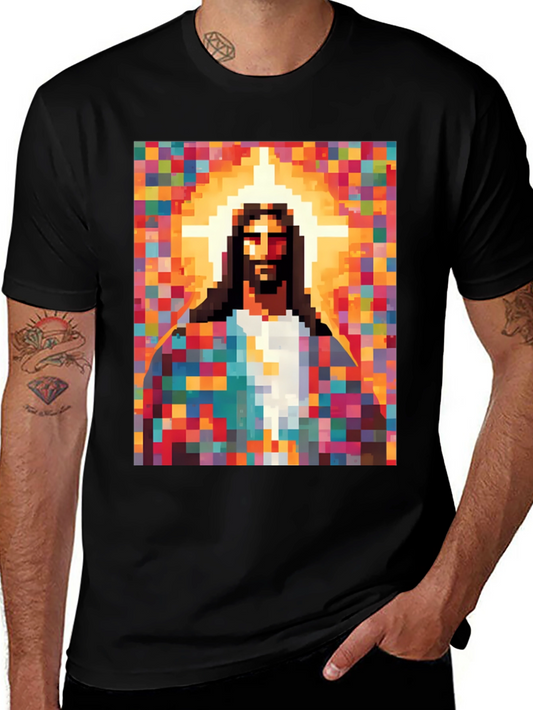 Pixel Jesus Graphic Tee - Trendy Religious Apparel