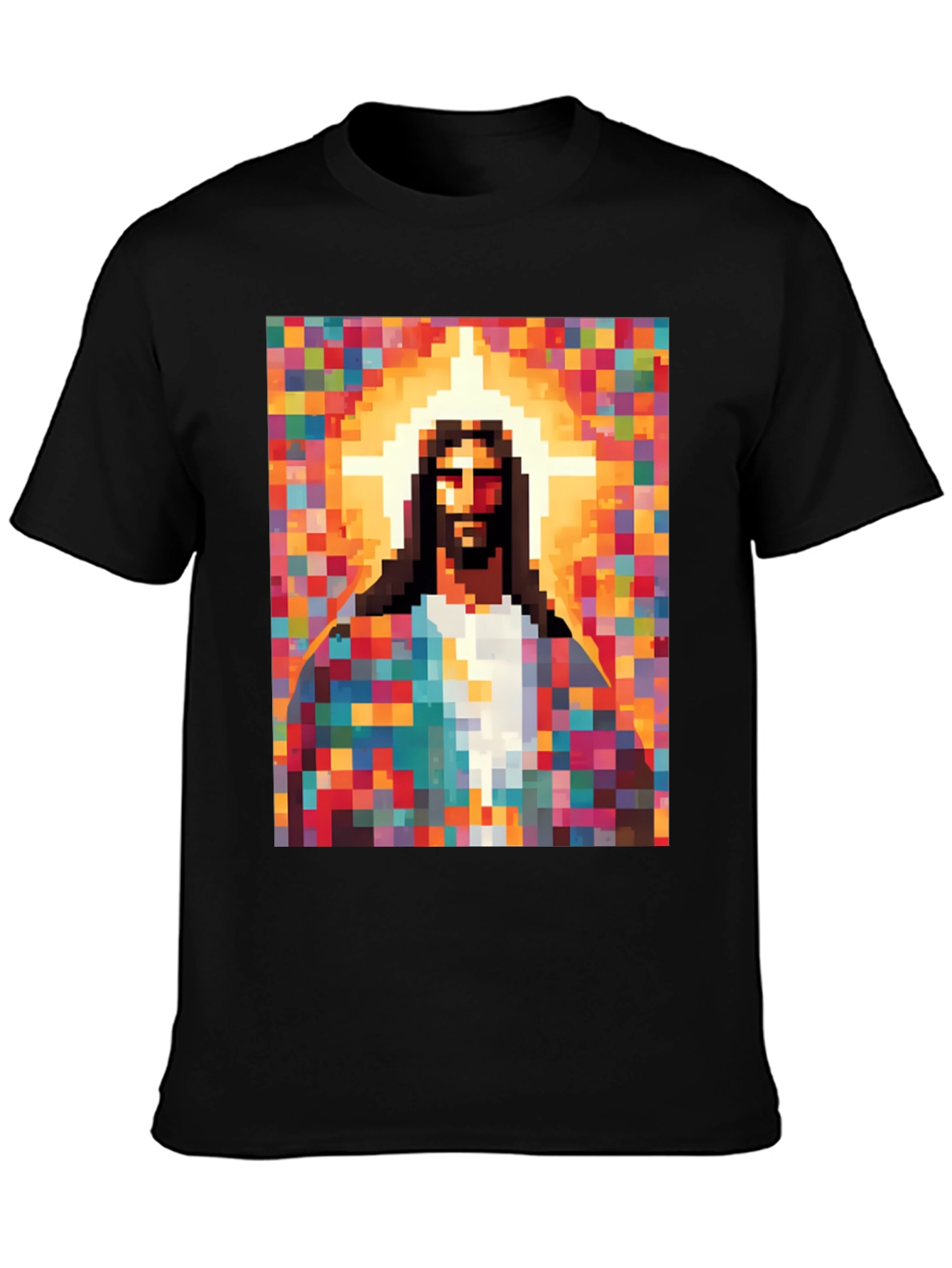 Pixel Jesus Graphic Tee - Trendy Religious Apparel