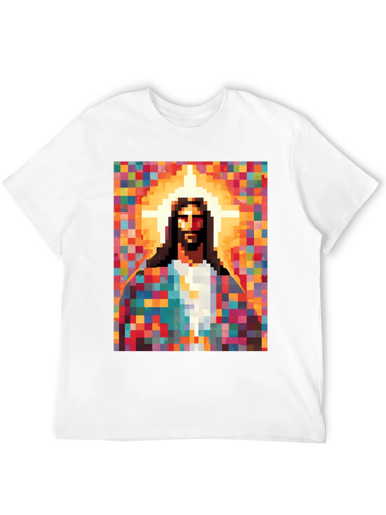 Pixel Jesus Graphic Tee - Trendy Religious Apparel