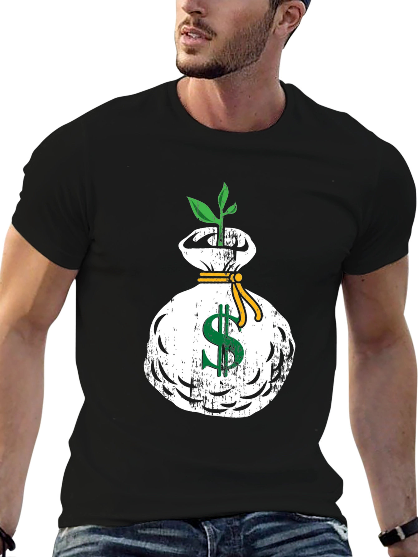 Money Tree Graphic T-Shirt - Black Casual Tee