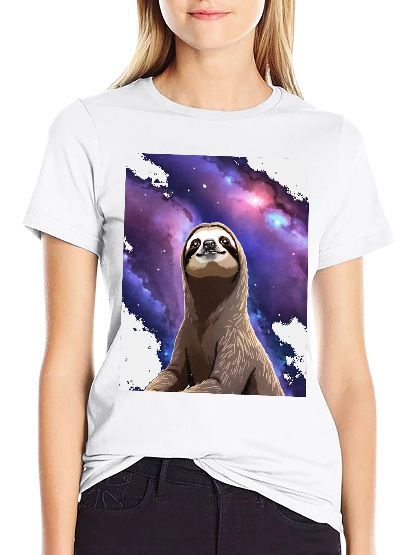 Space Sloth Black T-Shirt: Comfy & Unique