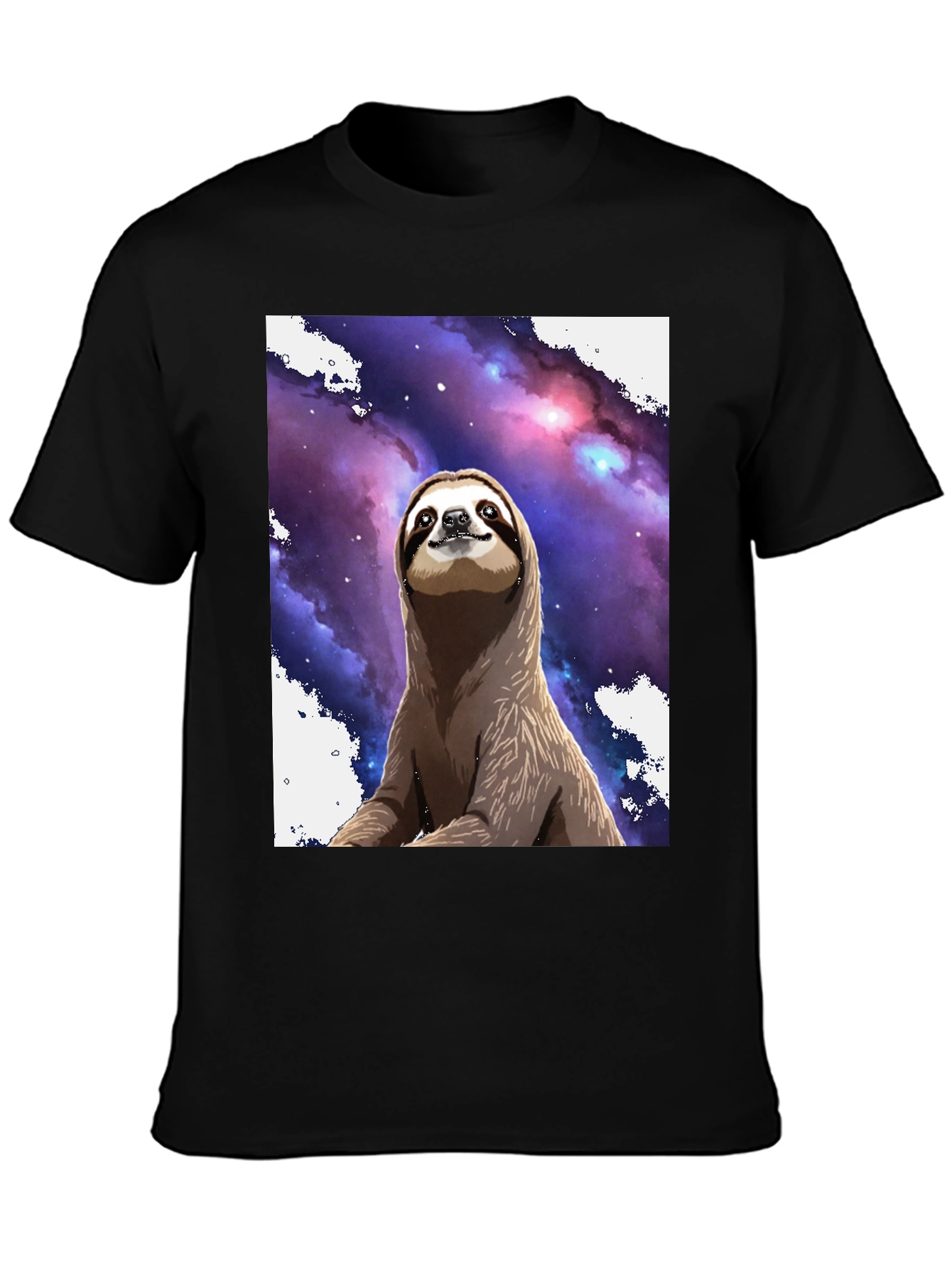 Space Sloth Black T-Shirt: Comfy & Unique
