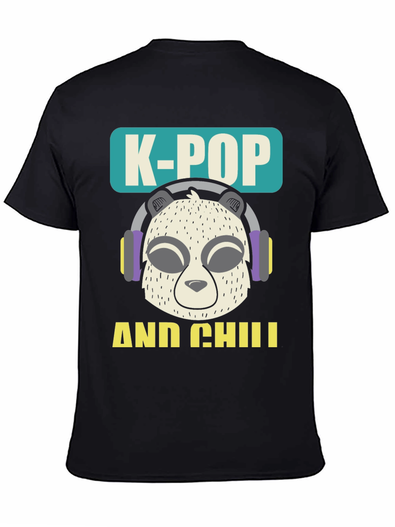 K-Pop and Chill Panda Graphic T-Shirt