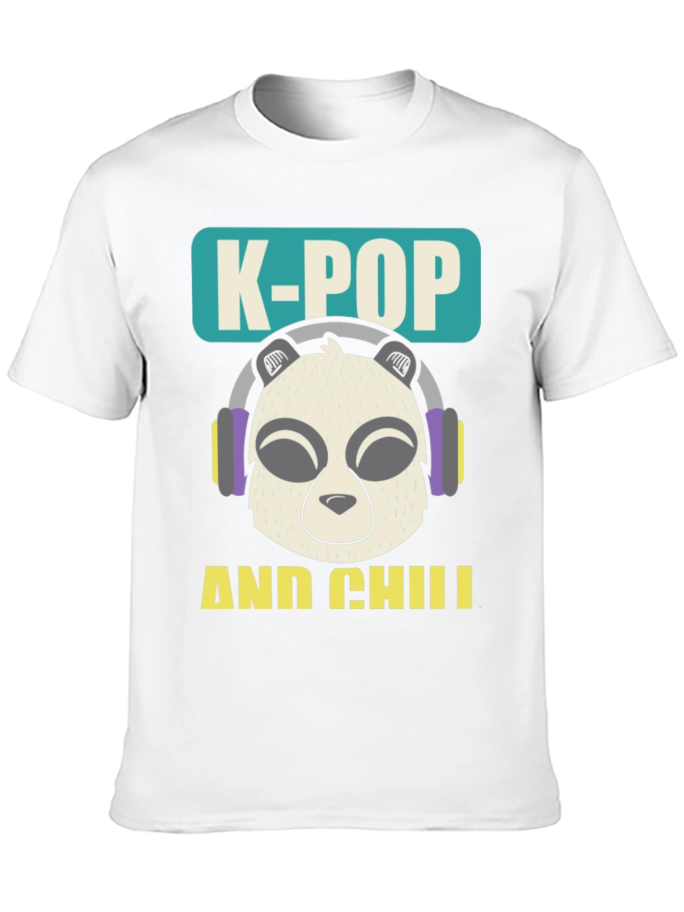K-Pop and Chill Panda Graphic T-Shirt