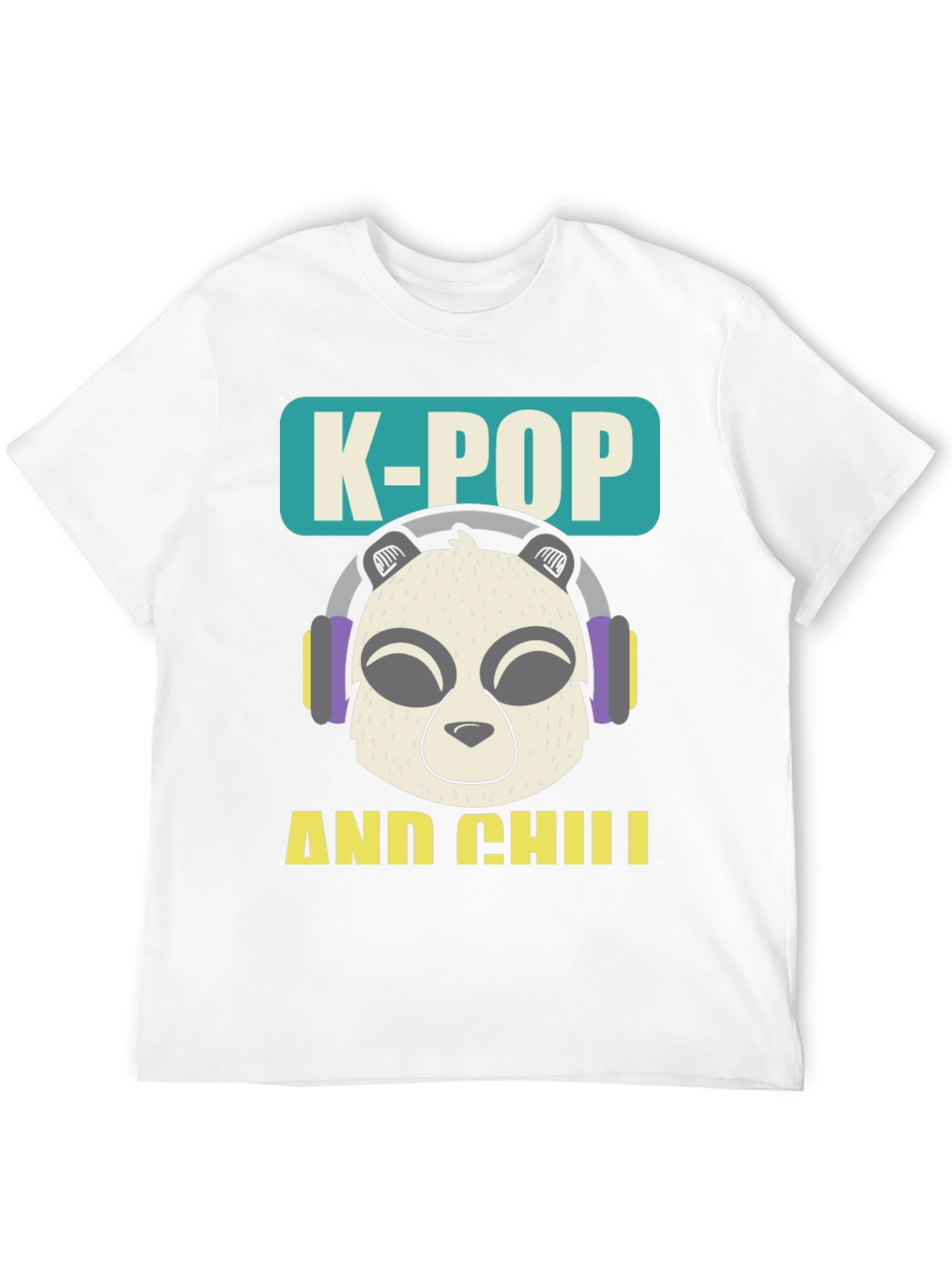 K-Pop and Chill Panda Graphic T-Shirt