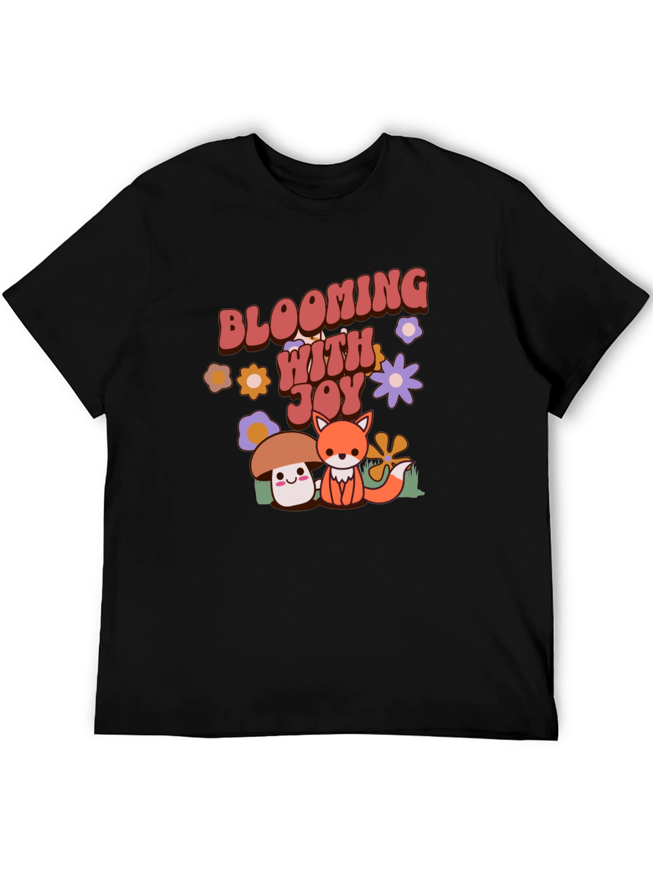 Blooming With Joy T-Shirt Cute Mushroom Fox Graphic