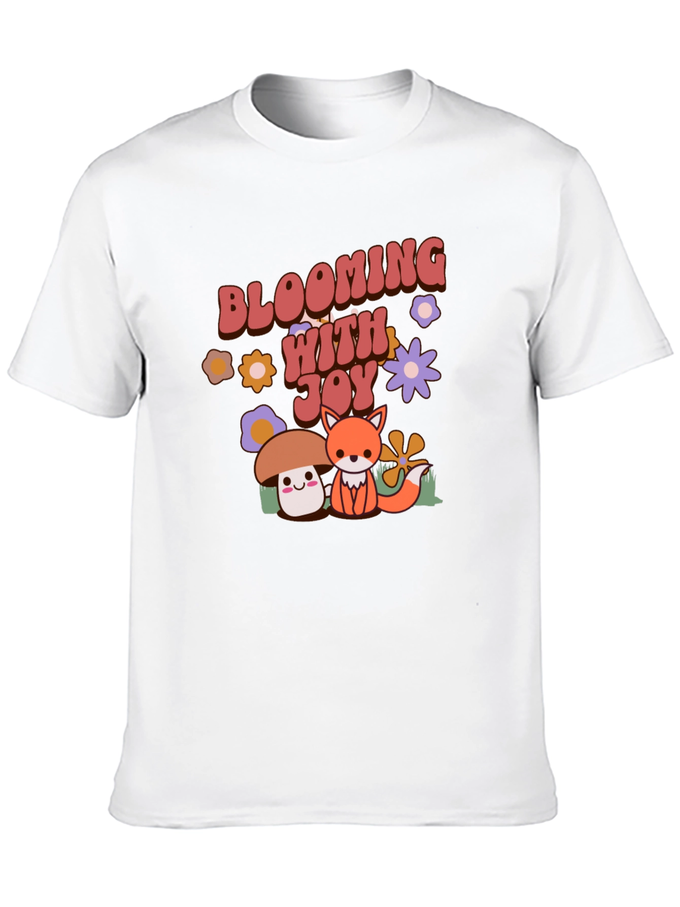 Blooming With Joy T-Shirt Cute Mushroom Fox Graphic