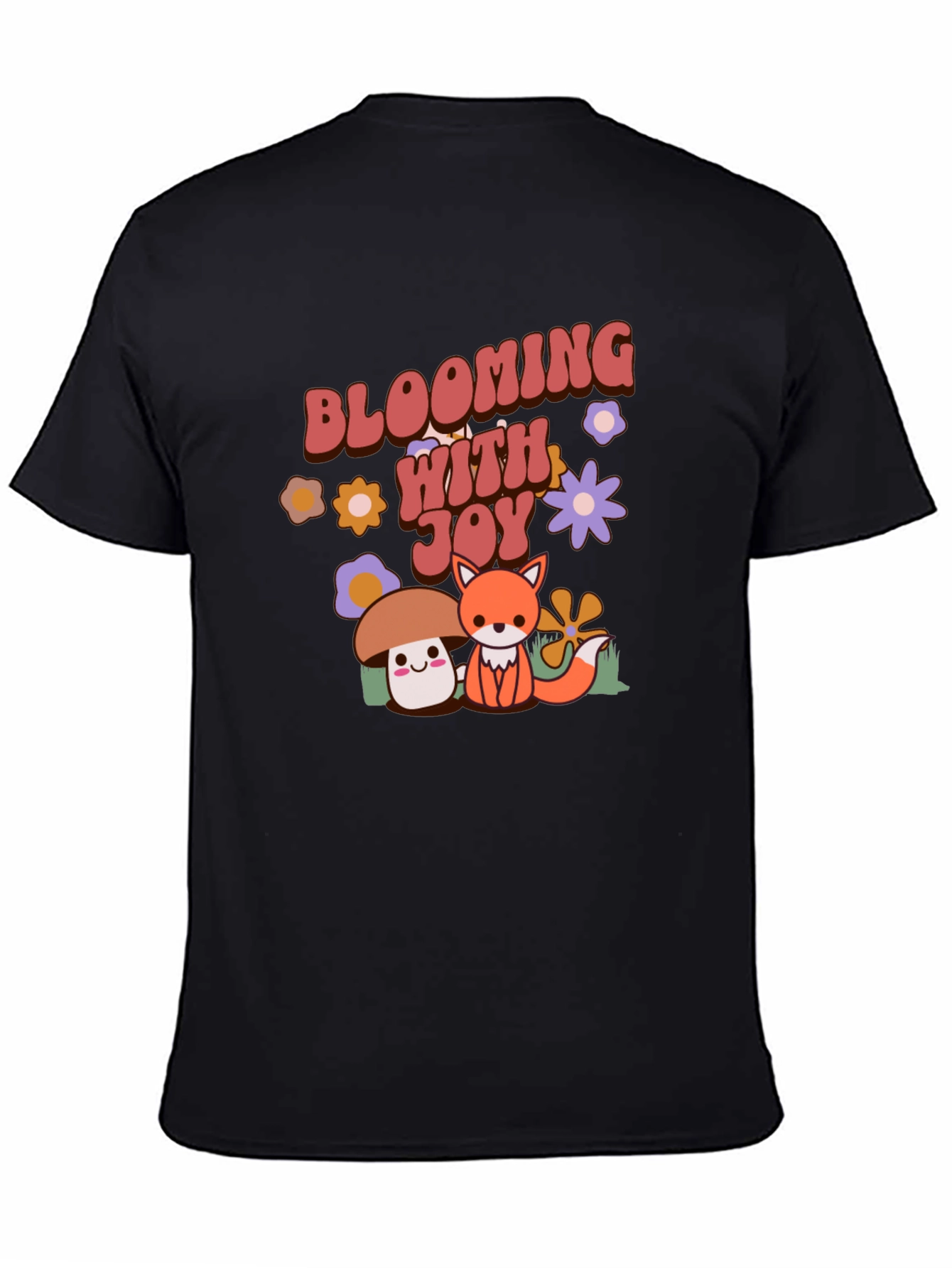 Blooming With Joy T-Shirt Cute Mushroom Fox Graphic