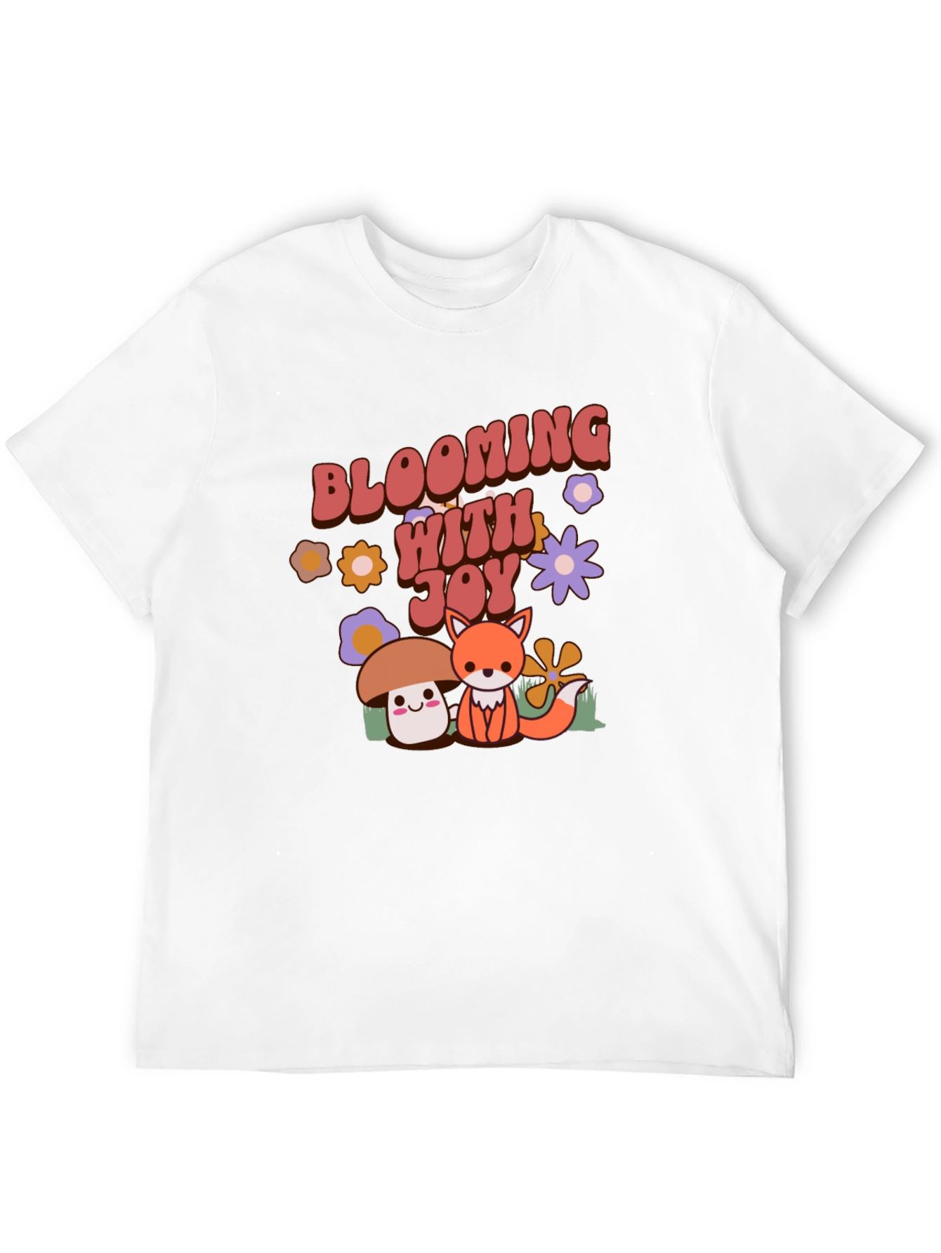 Blooming With Joy T-Shirt Cute Mushroom Fox Graphic