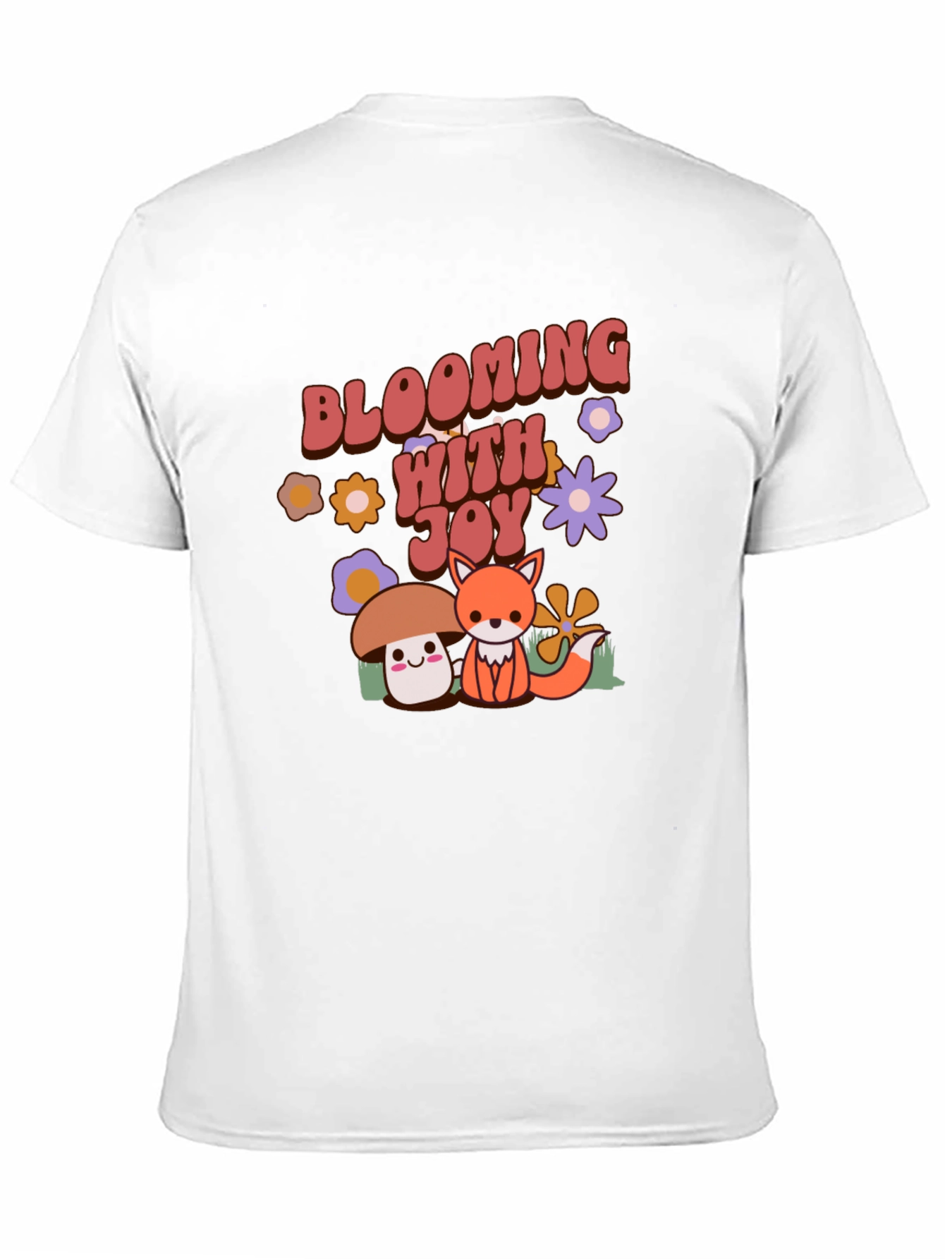 Blooming With Joy T-Shirt Cute Mushroom Fox Graphic