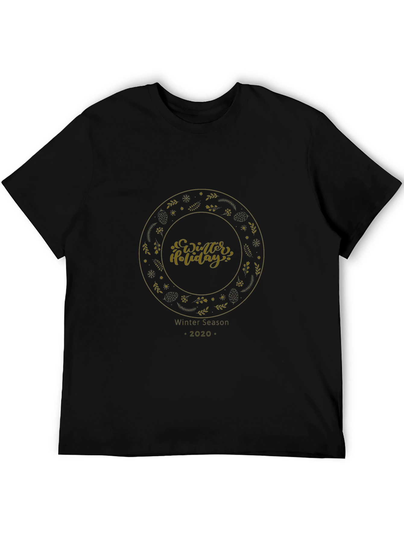 Winter Holiday Black Graphic Tee