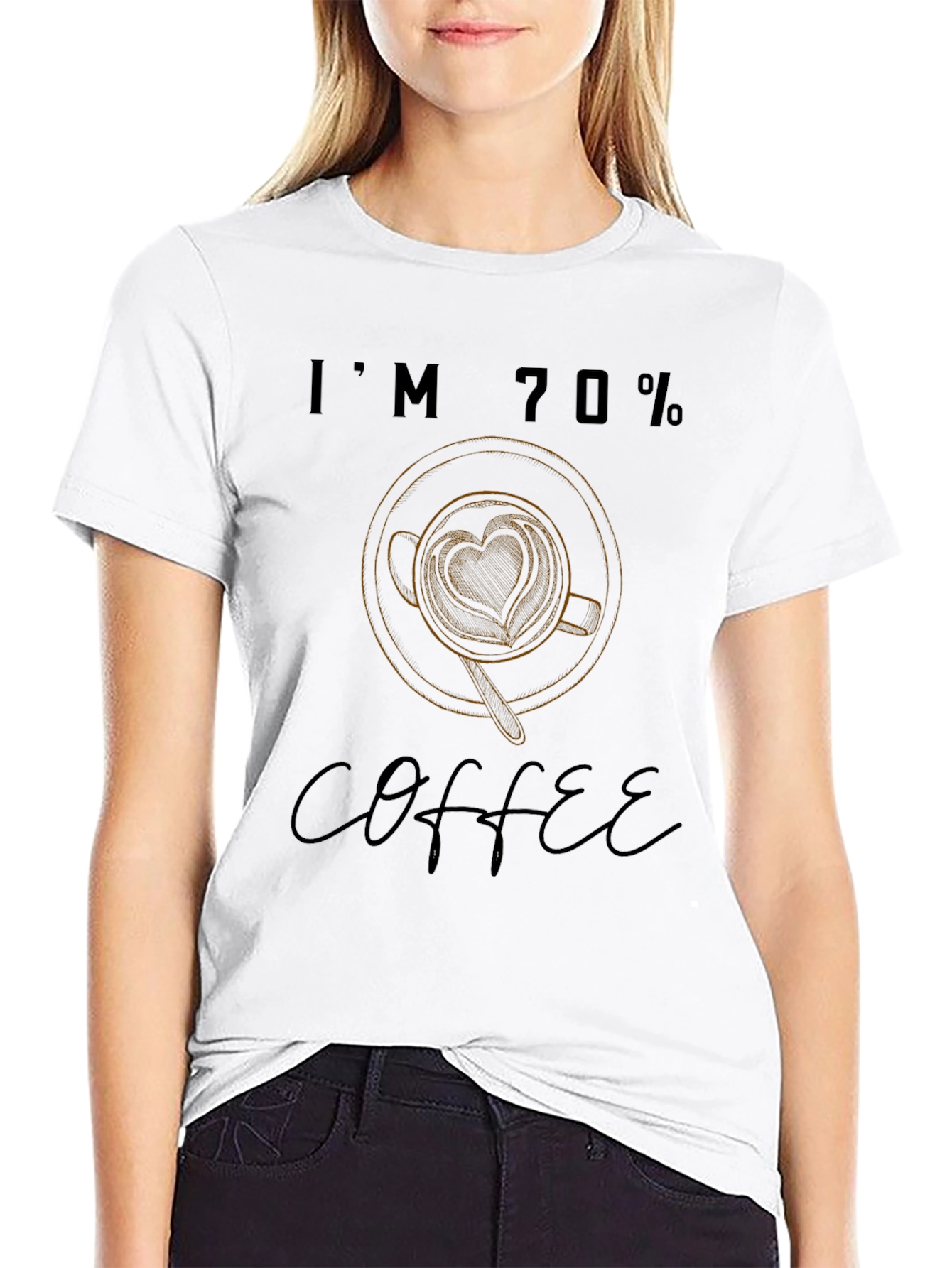 Im 70% Coffee T-Shirt - Latte Art Heart