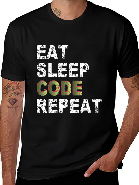 Eat Sleep Code Repeat T-Shirt - Programmer Humor Tee