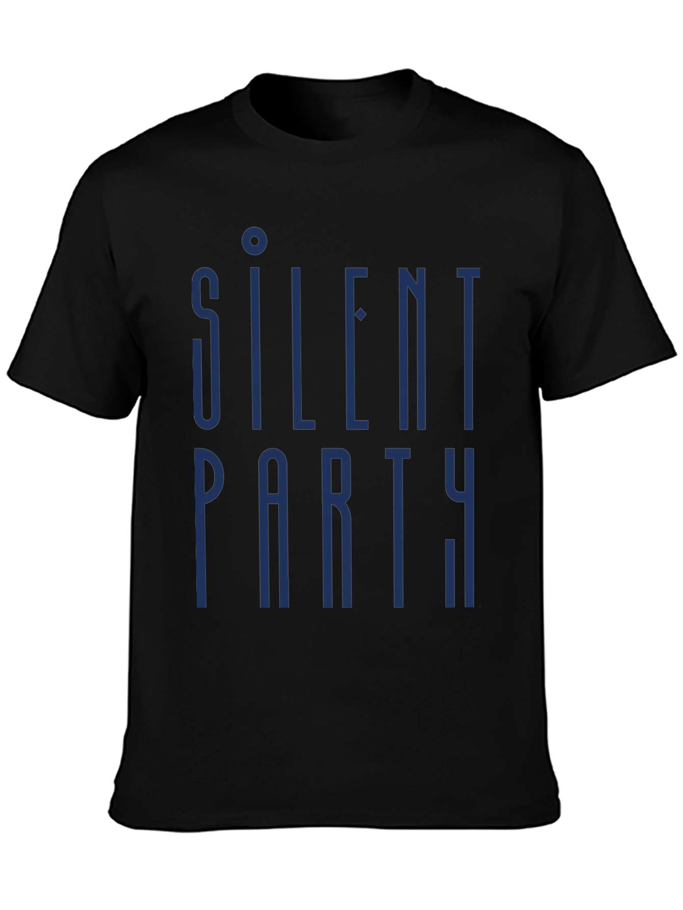Silent Party Graphic Tee - Mens Black Cotton T-Shirt