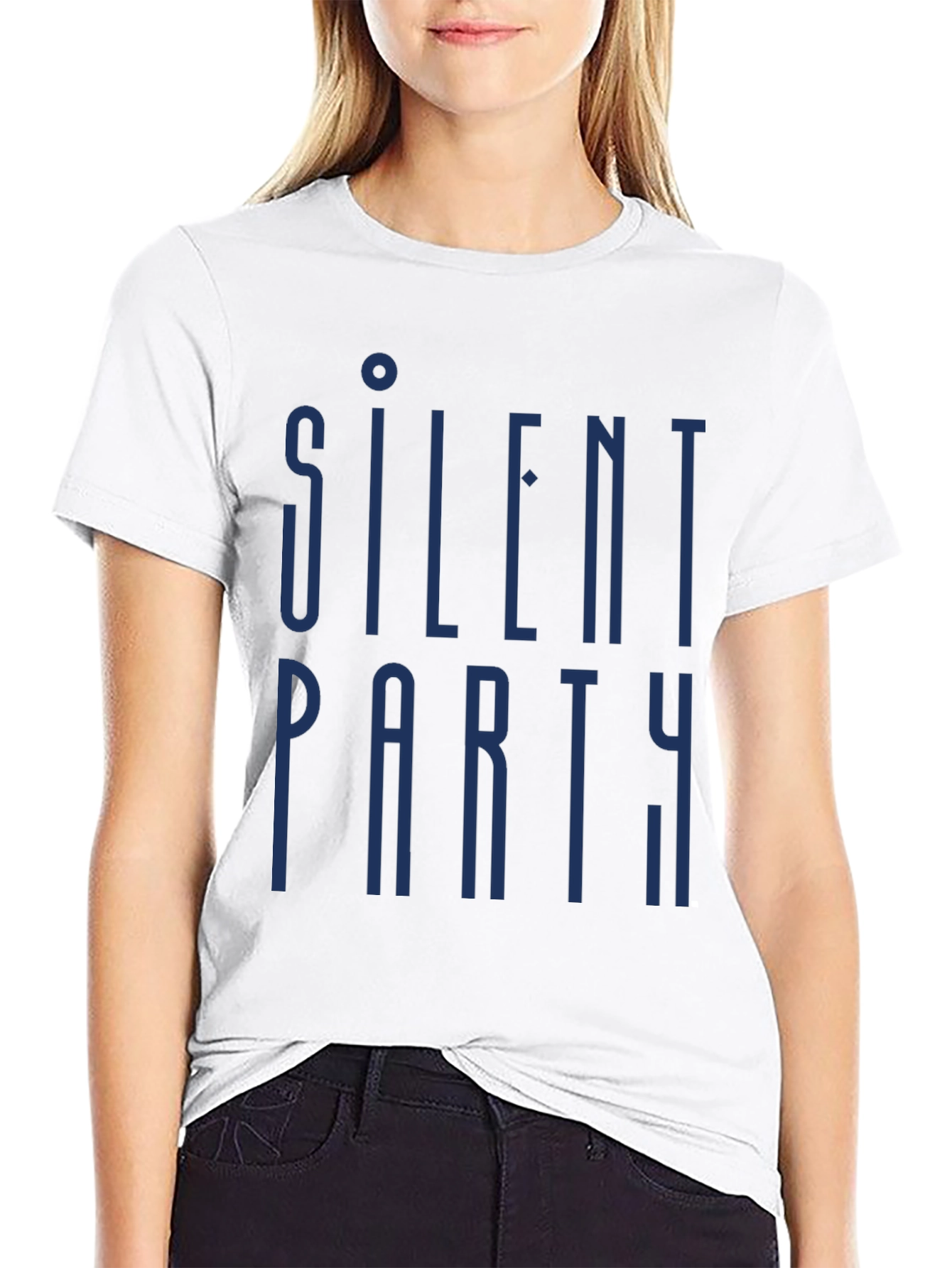 Silent Party Graphic Tee - Mens Black Cotton T-Shirt