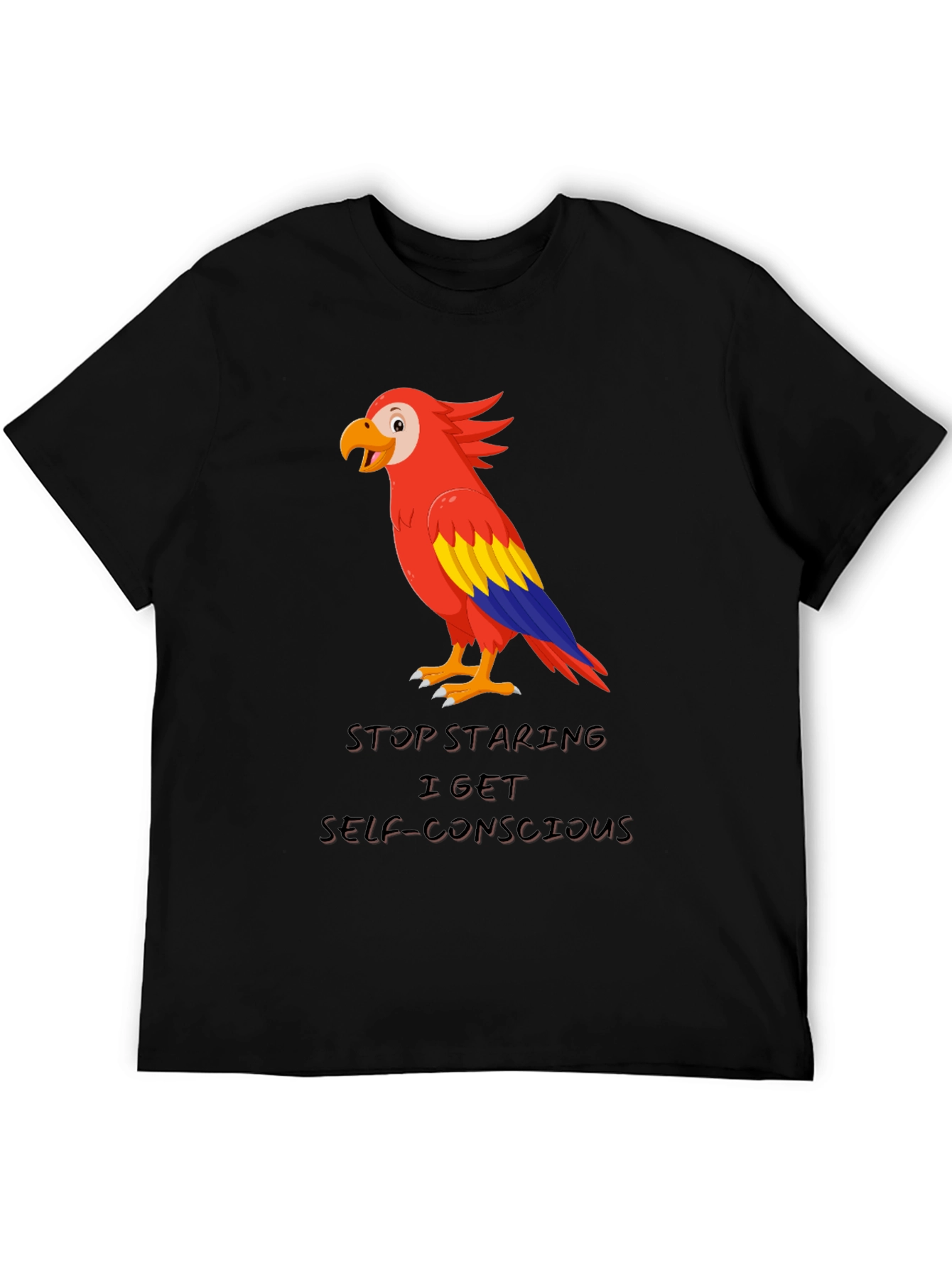 Parrot Graphic T-Shirt - Stop Staring Funny Tee