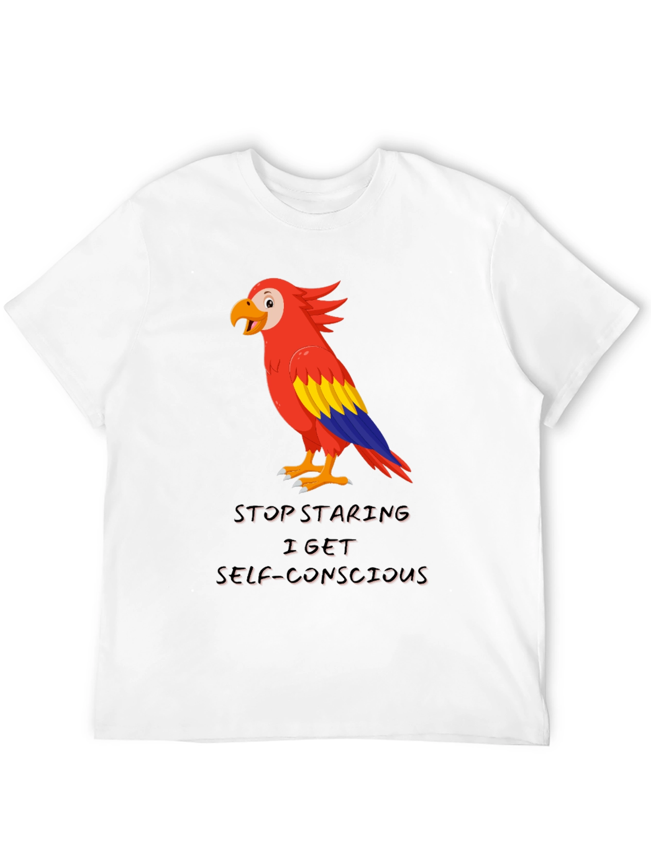 Parrot Graphic T-Shirt - Stop Staring Funny Tee