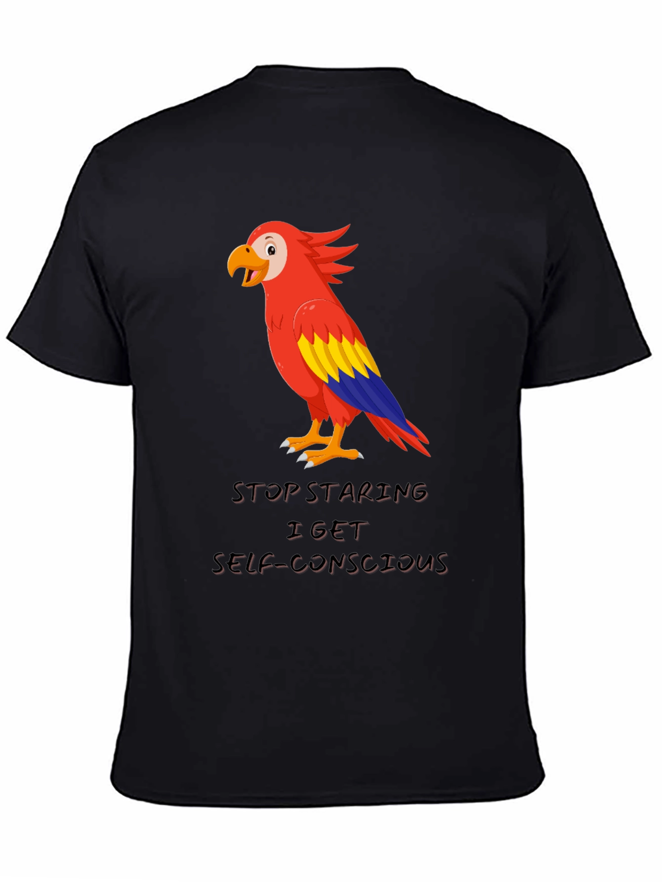 Parrot Graphic T-Shirt - Stop Staring Funny Tee