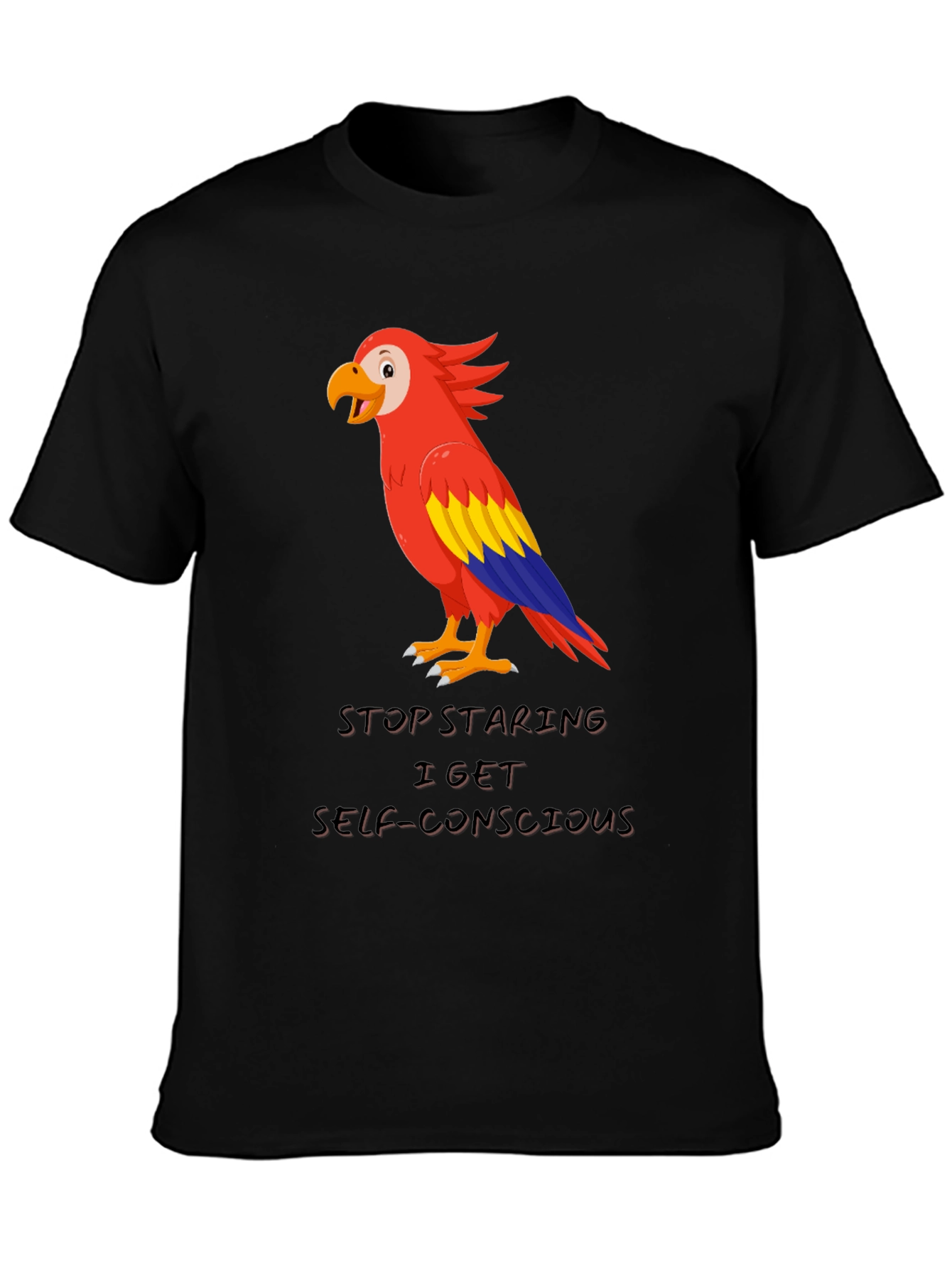 Parrot Graphic T-Shirt - Stop Staring Funny Tee