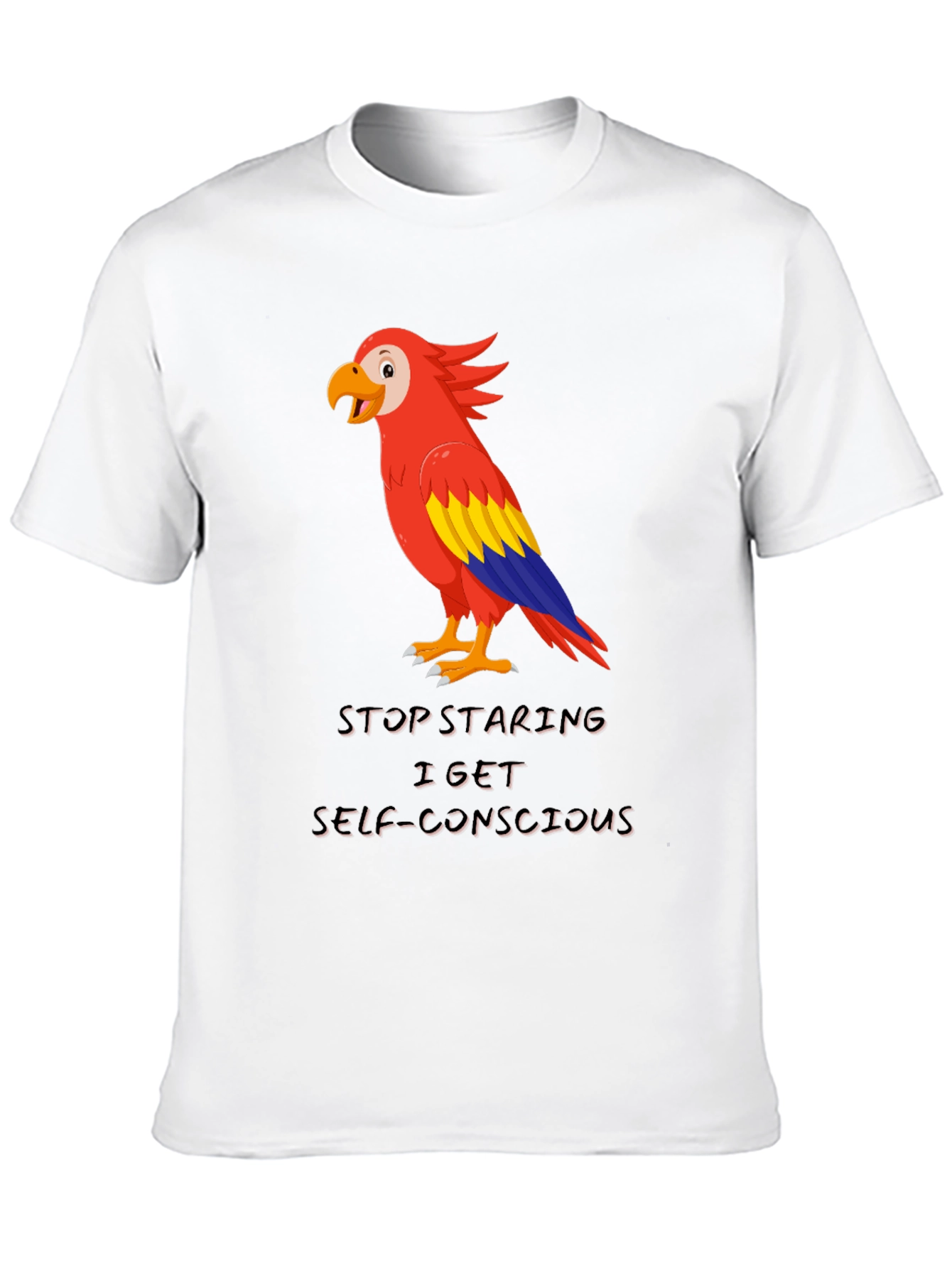 Parrot Graphic T-Shirt - Stop Staring Funny Tee