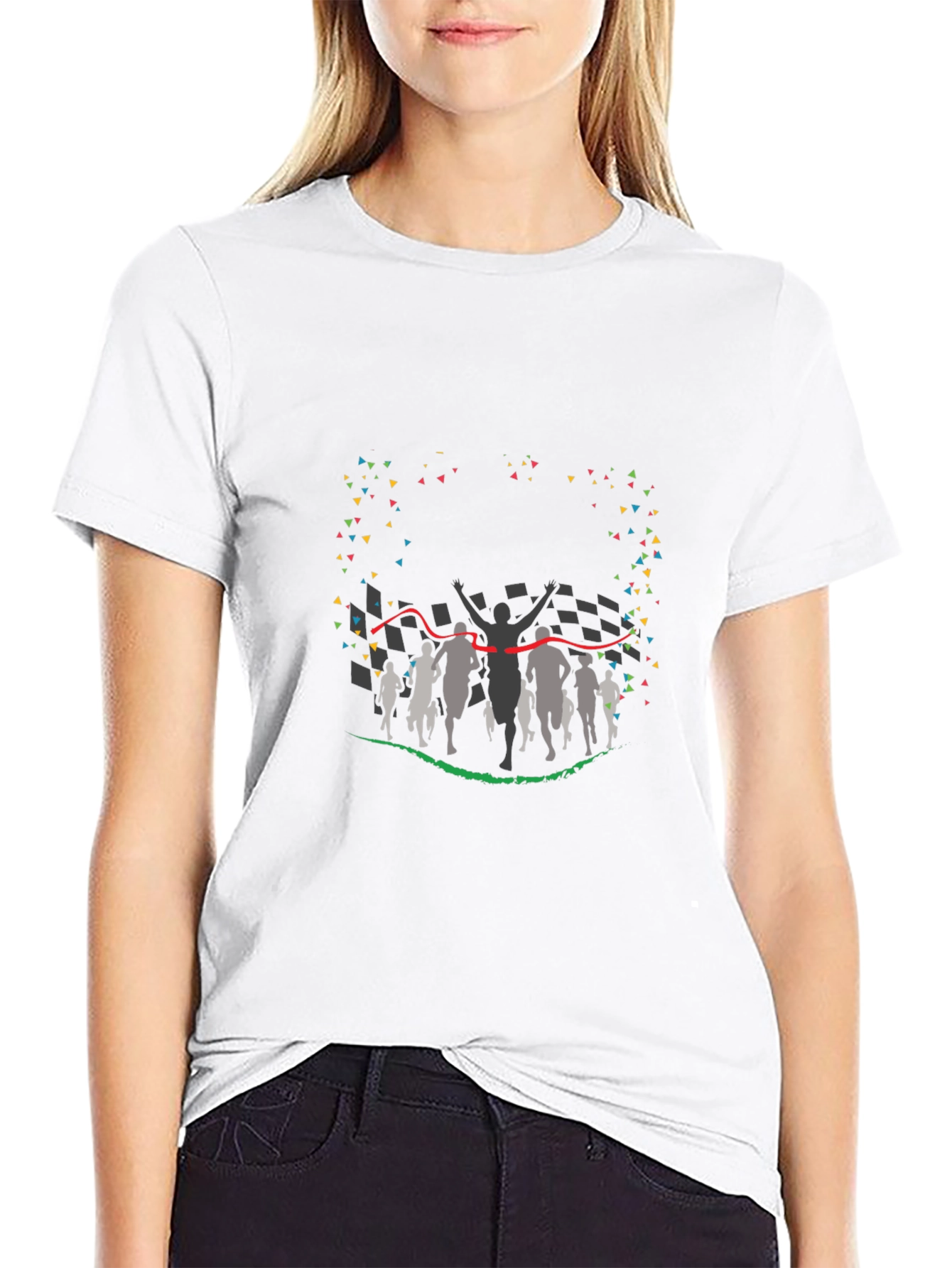 Runners Finish Line Graphic Tee - Black