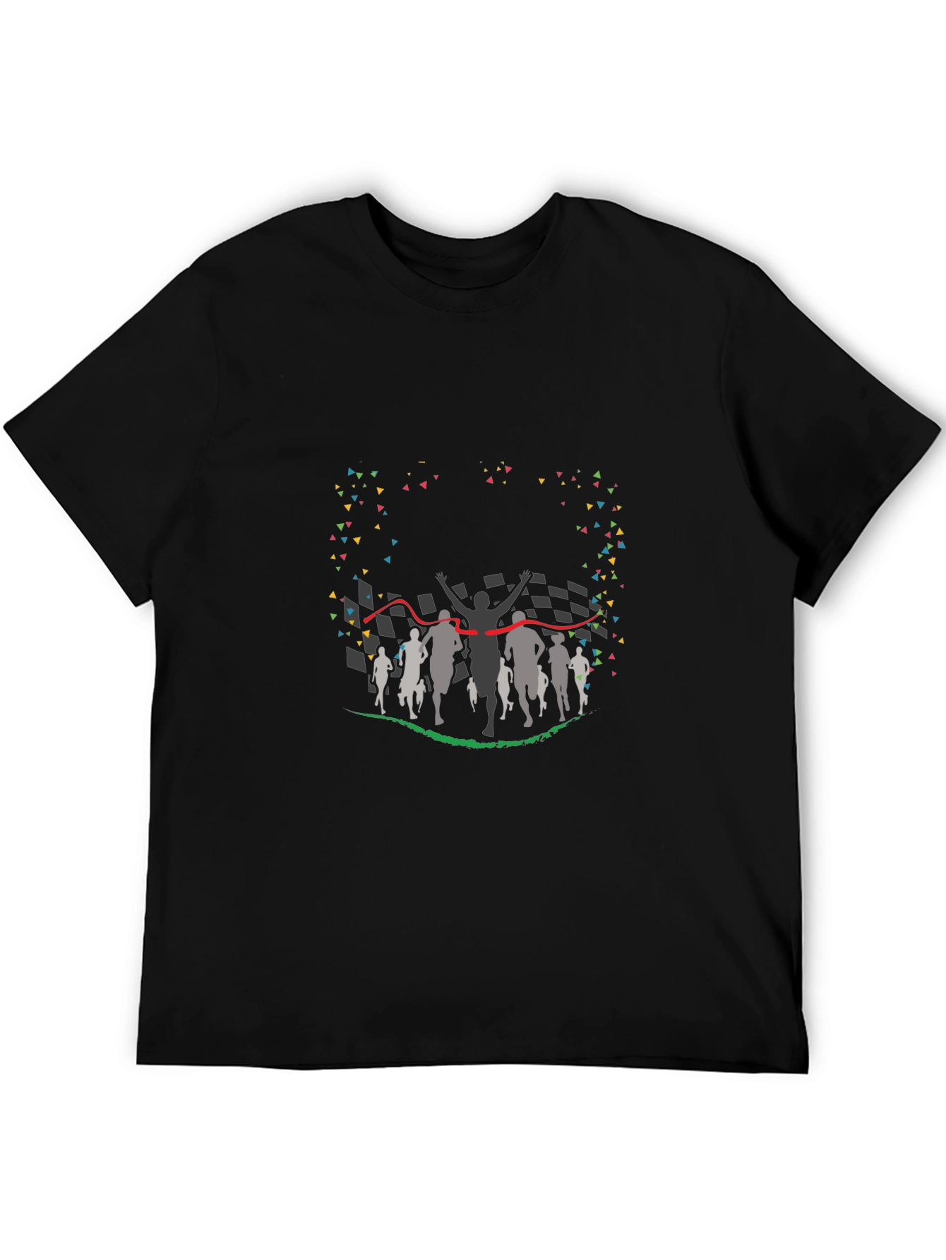 Runners Finish Line Graphic Tee - Black