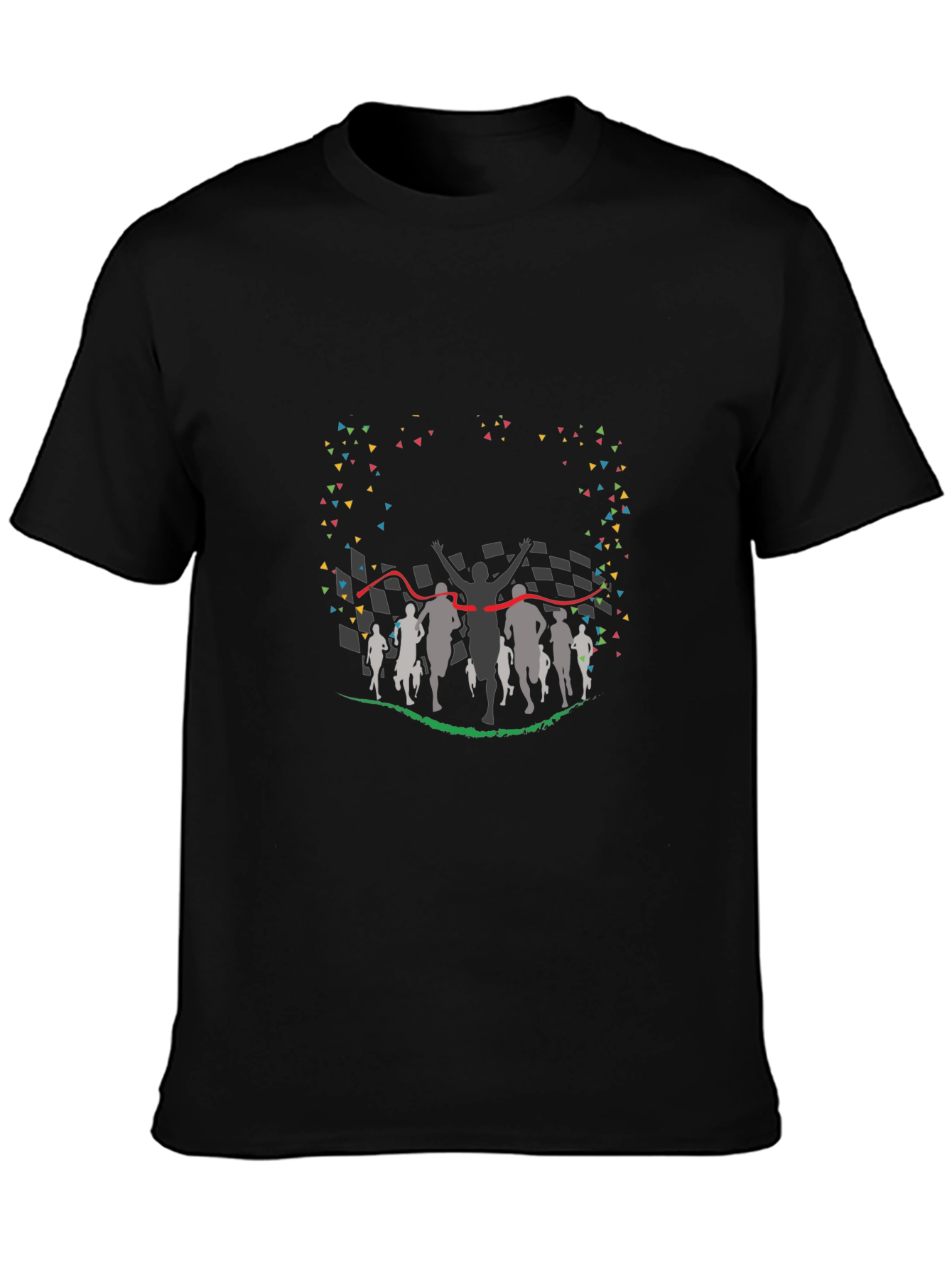 Runners Finish Line Graphic Tee - Black